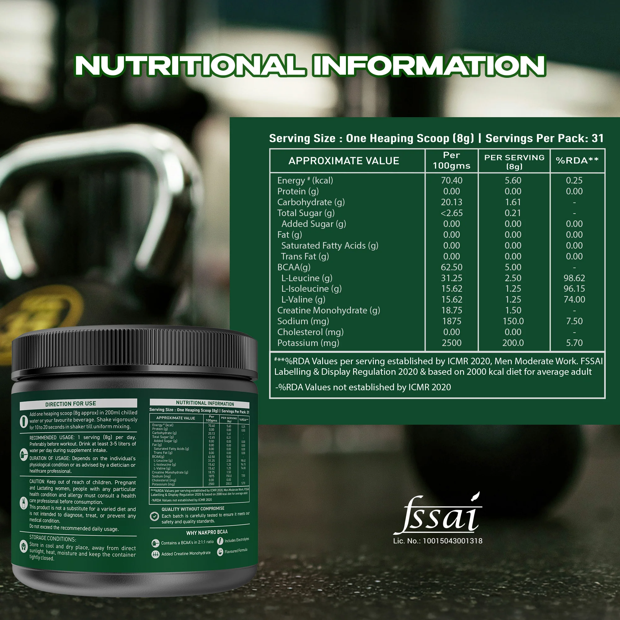 Nakpro BCAA Powder | Amino Acid | Supports workout performance - Image 106