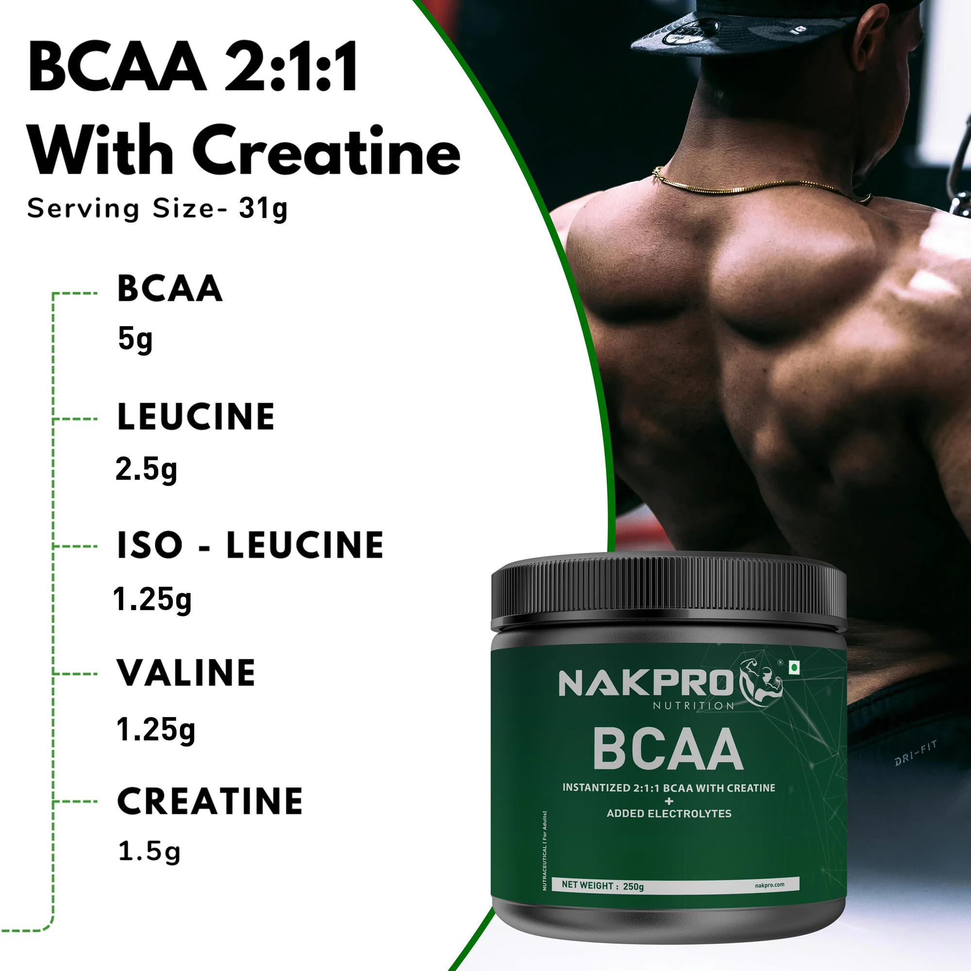 Nakpro BCAA Powder | Amino Acid | Supports workout performance - Image 109