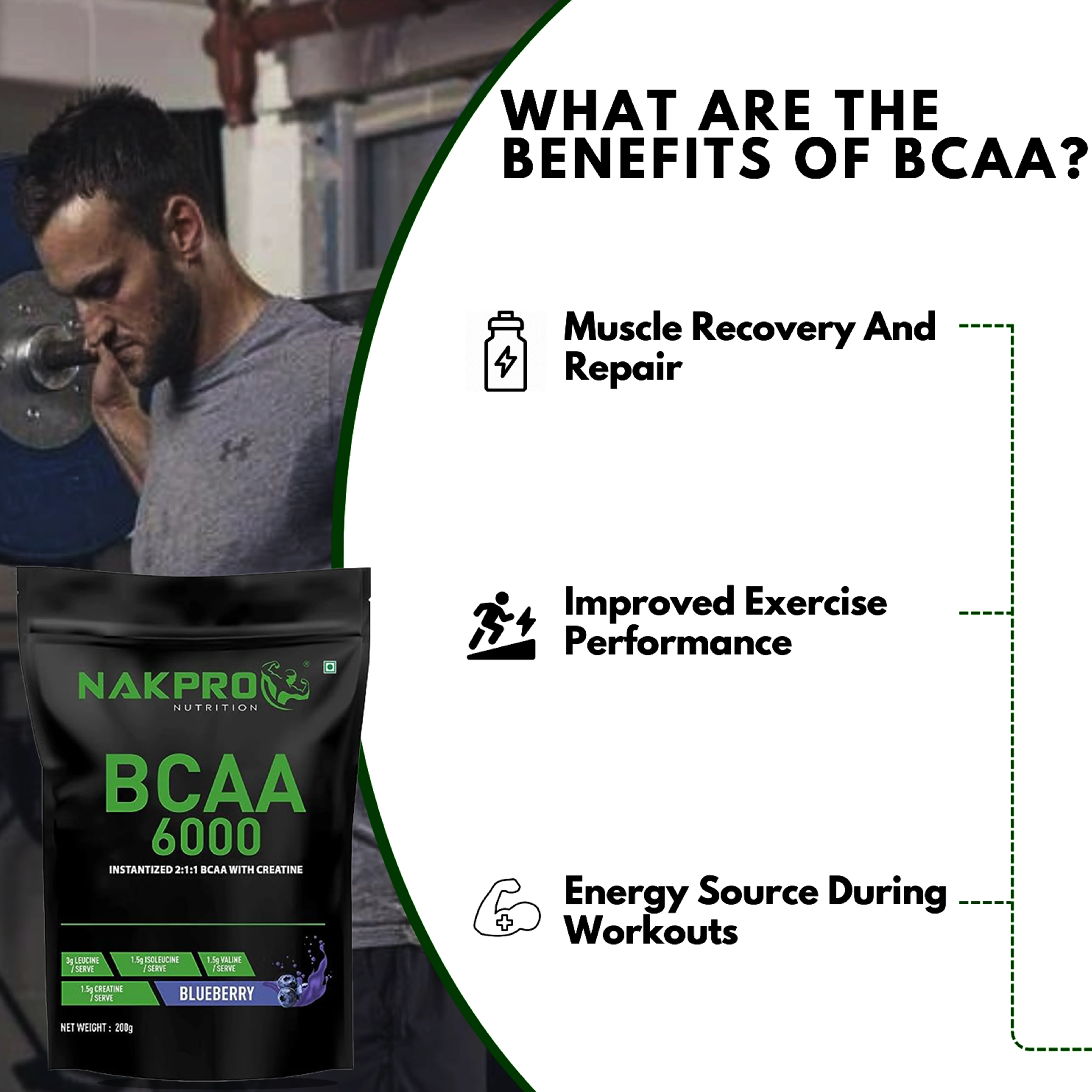 Nakpro BCAA Powder | Amino Acid | Supports workout performance - Image 19