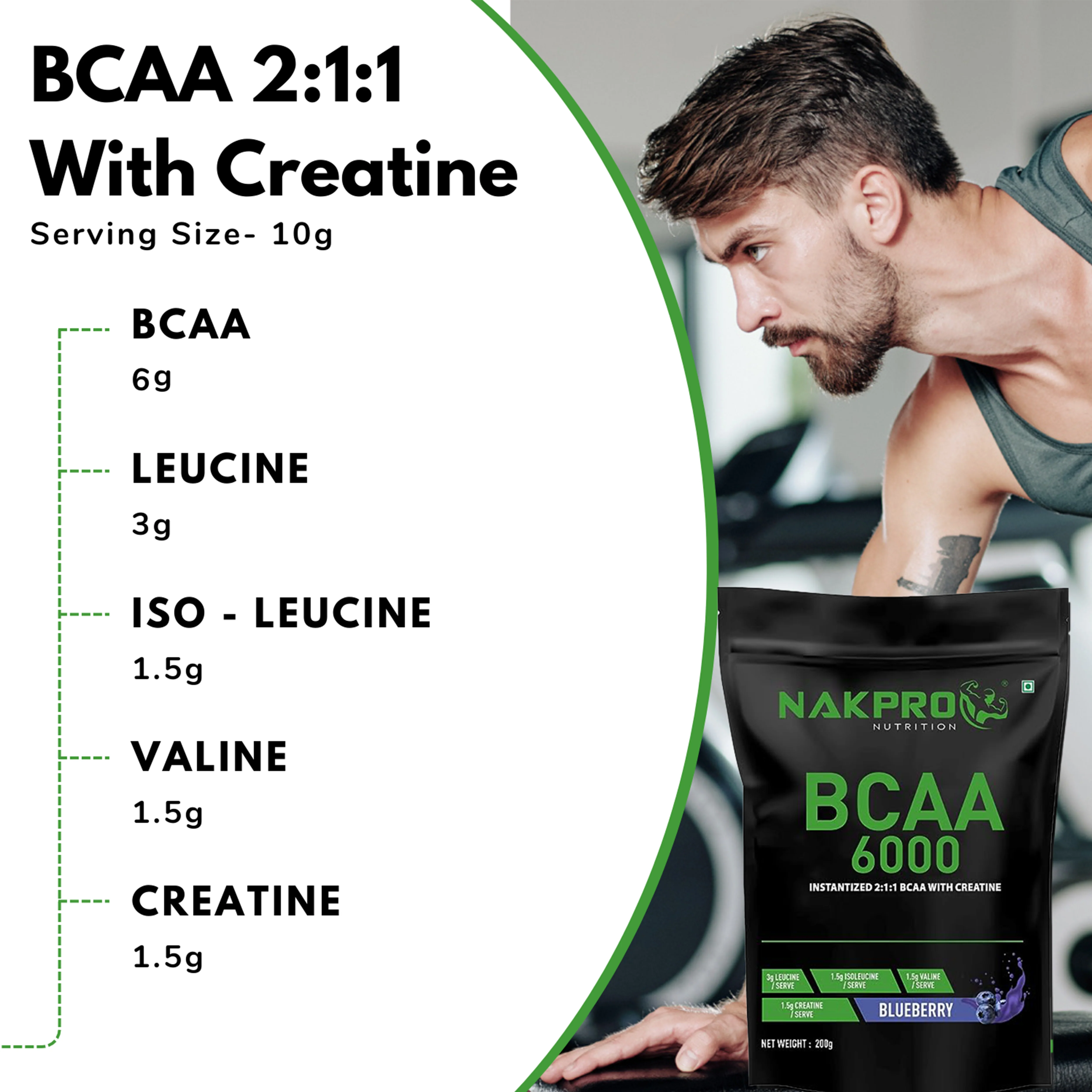 Nakpro BCAA Powder | Amino Acid | Supports workout performance - Image 3