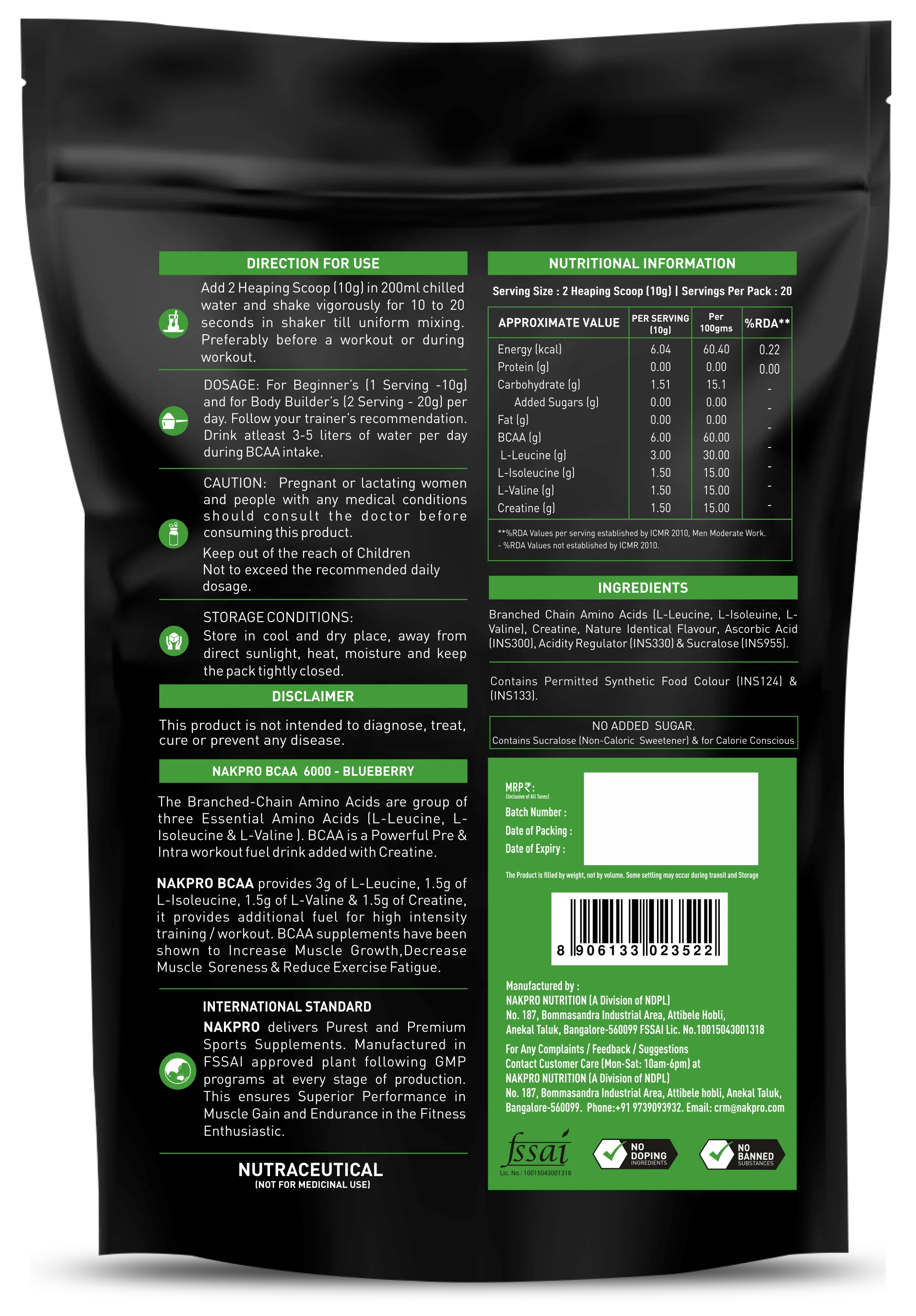 Nakpro BCAA Powder | Amino Acid | Supports workout performance - Image 4