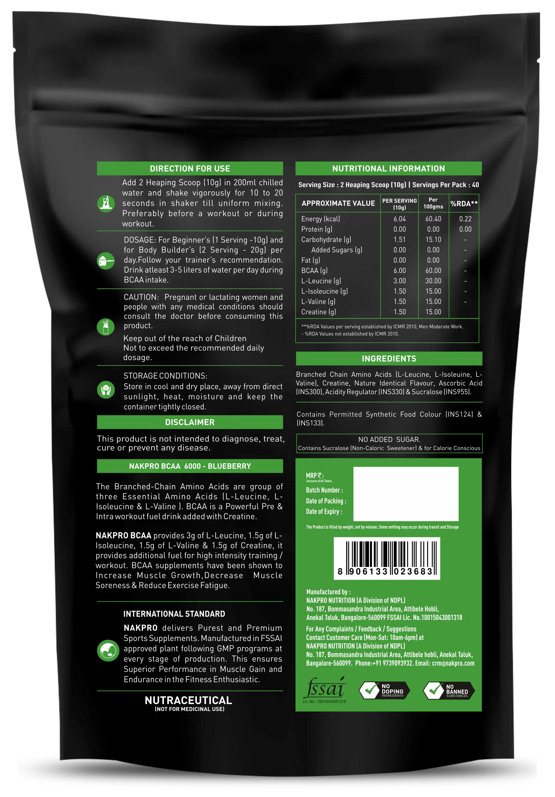 Nakpro BCAA Powder | Amino Acid | Supports workout performance - Image 6