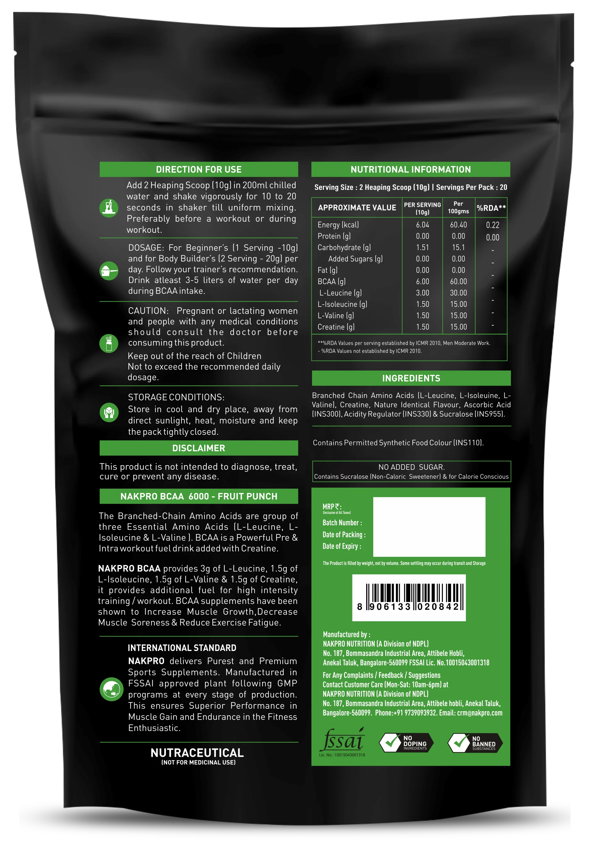 Nakpro BCAA Powder | Amino Acid | Supports workout performance - Image 7
