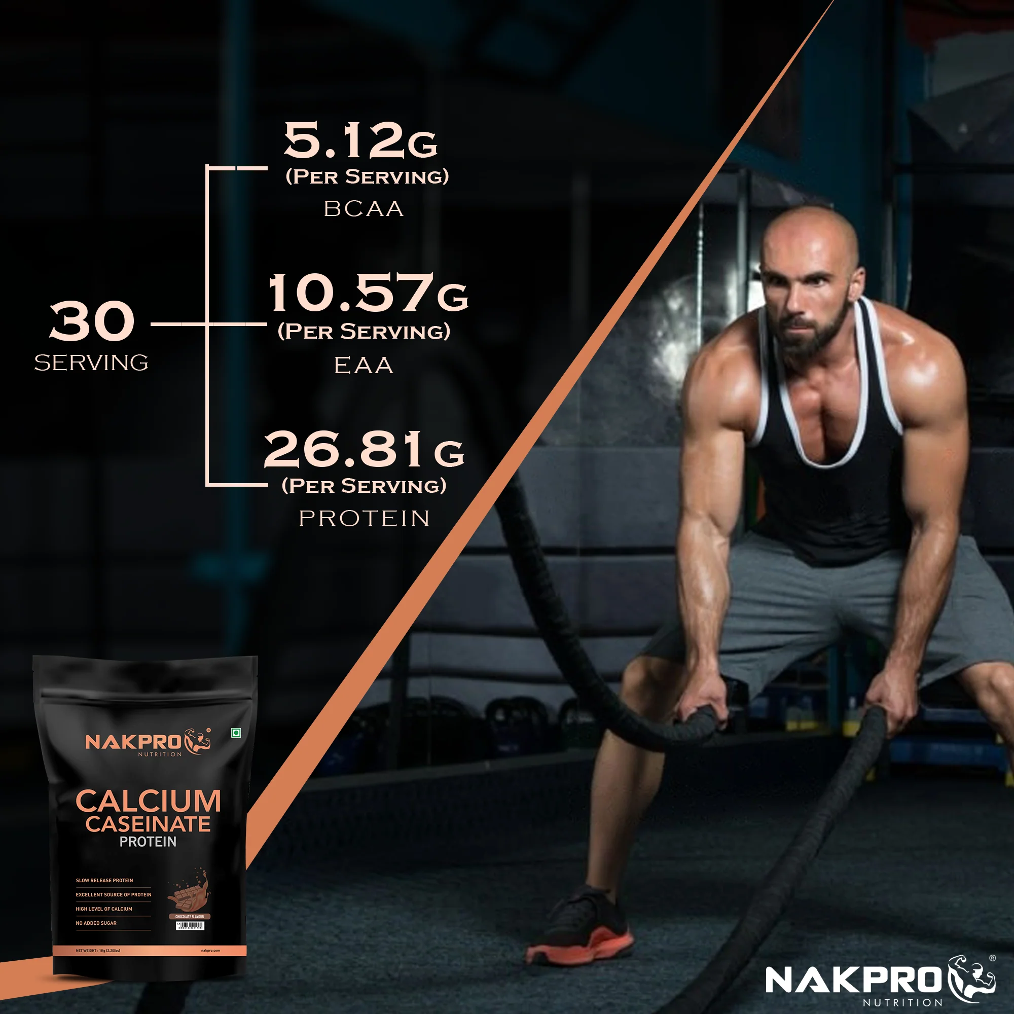 Nakpro Calcium Caseinate Protein Powder | 81g Protein | Slow Release Protein | High Calcium - Image 86