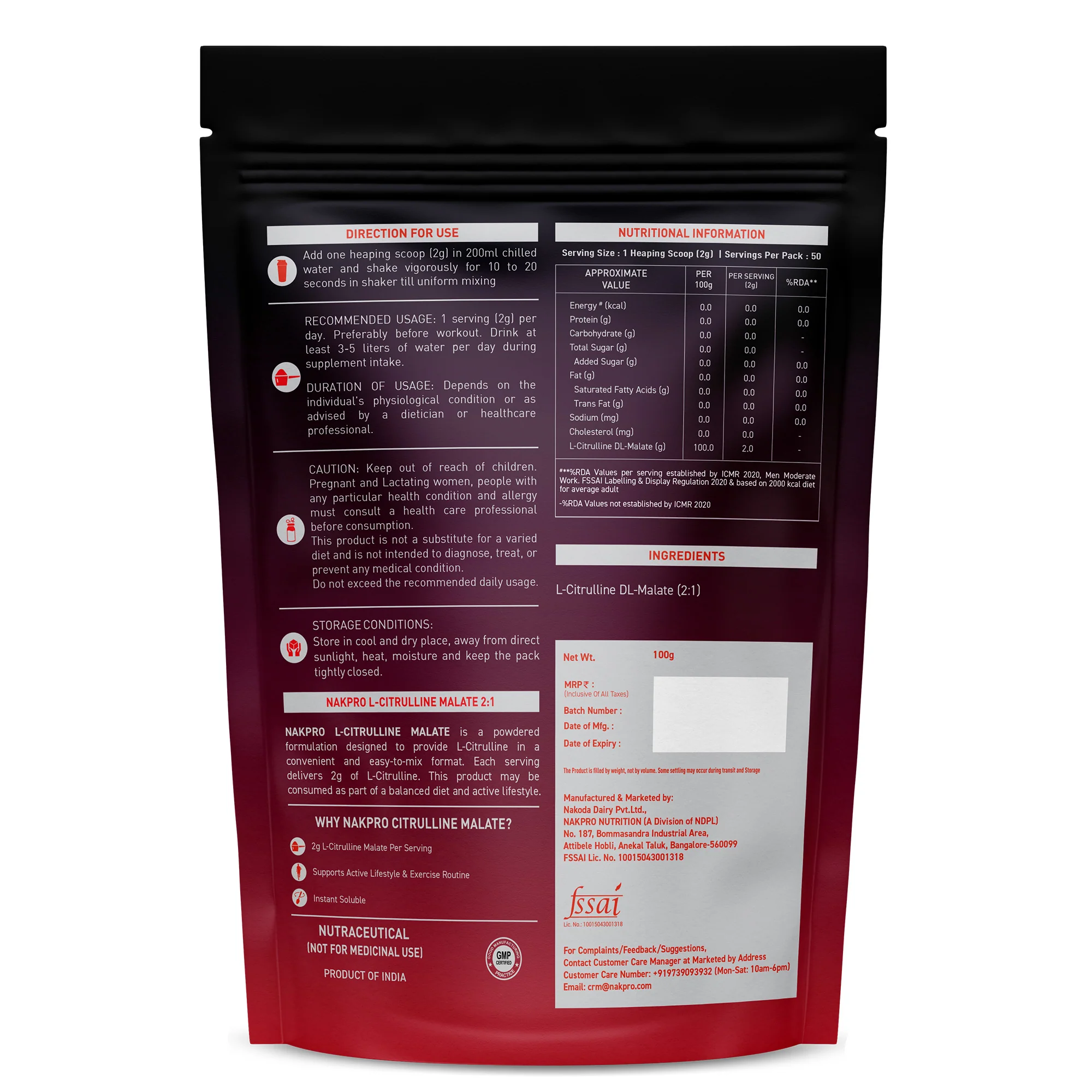 Nakpro Citrulline Malate | Amino Acid Supplement | Exercise Performance Support - Image 29