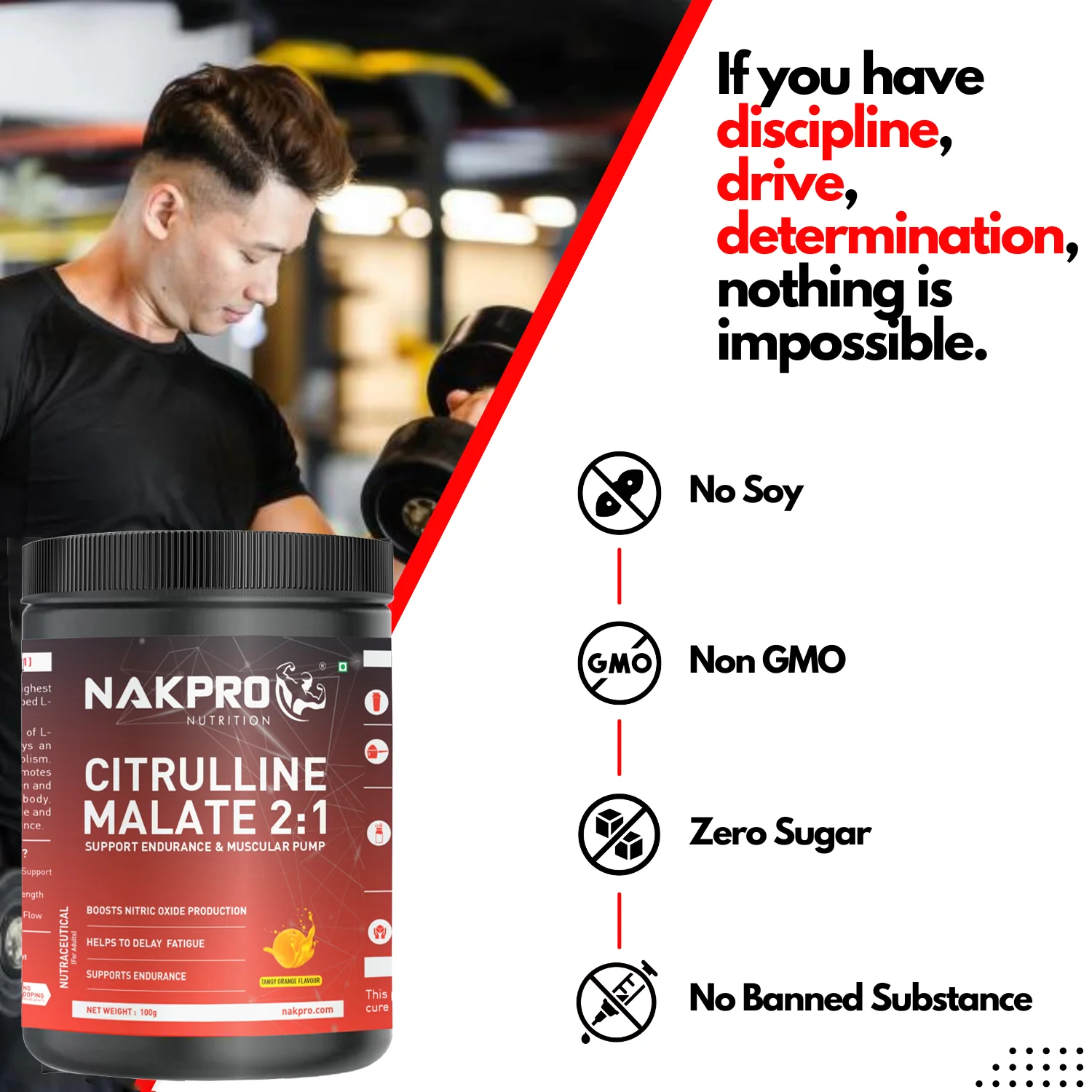 Nakpro Citrulline Malate | Amino Acid Supplement | Exercise Performance Support - Image 3
