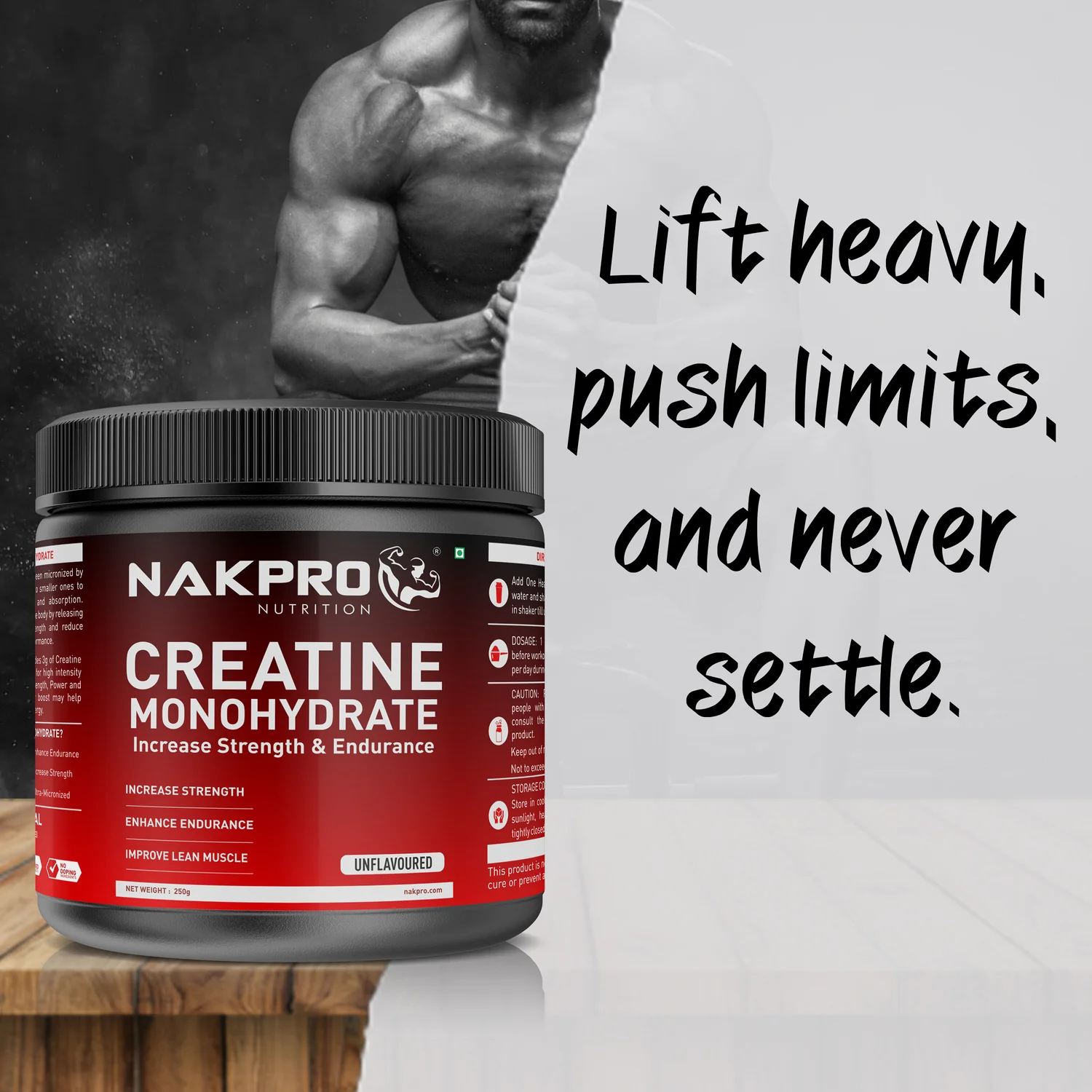 Nakpro Micronized Creatine Monohydrate | Maintenance and Support muscle | Trustified Certified - Image 100