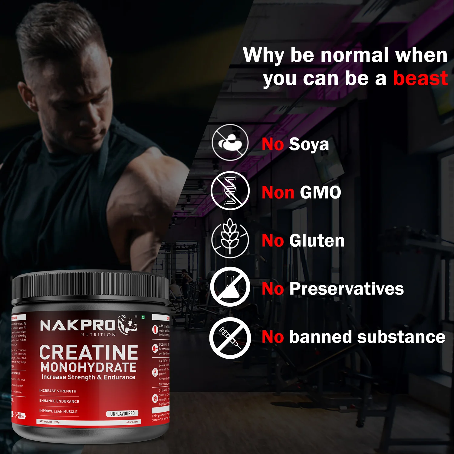 Nakpro Micronized Creatine Monohydrate | Maintenance and Support muscle | Trustified Certified - Image 102