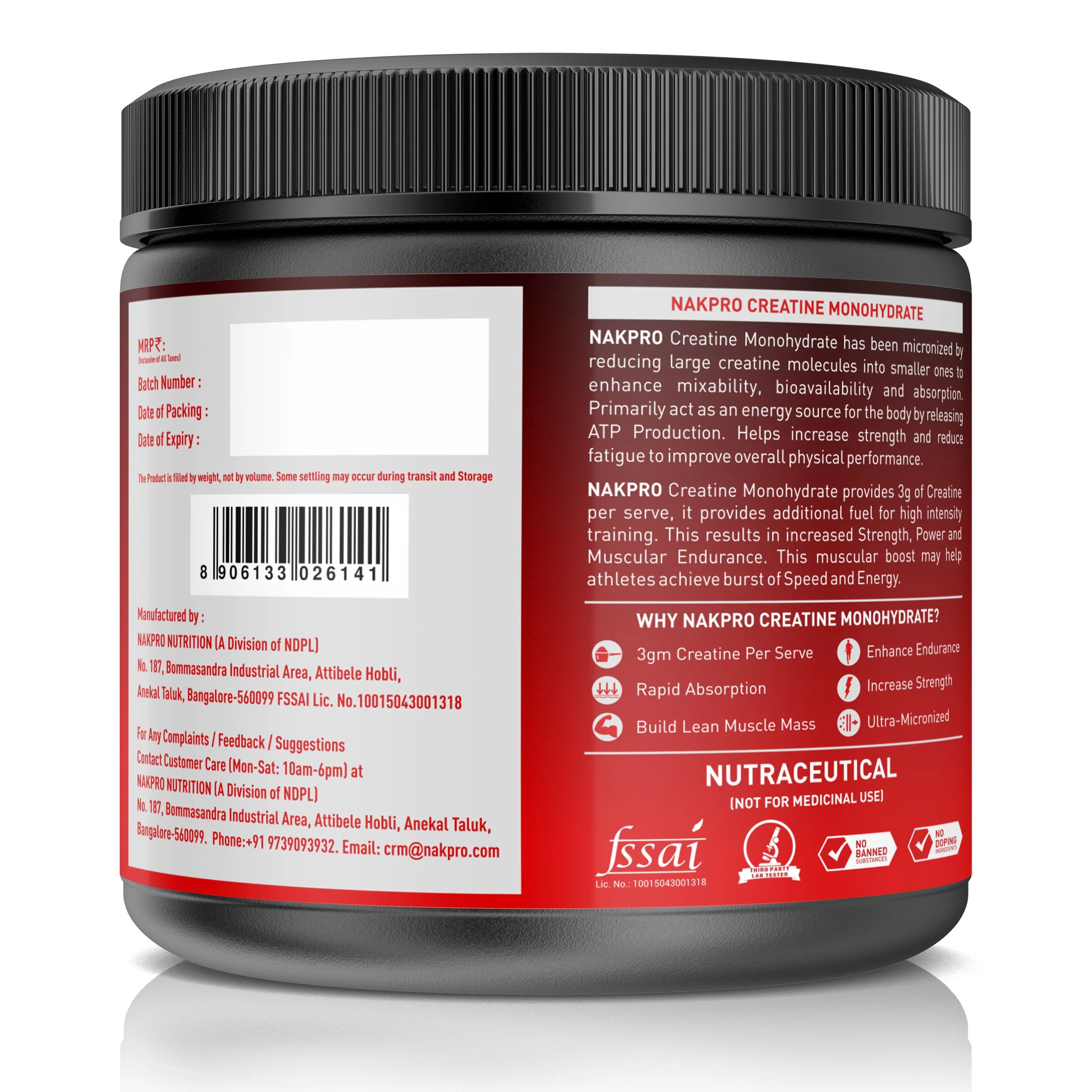 Nakpro Micronized Creatine Monohydrate | Maintenance and Support muscle | Trustified Certified - Image 103