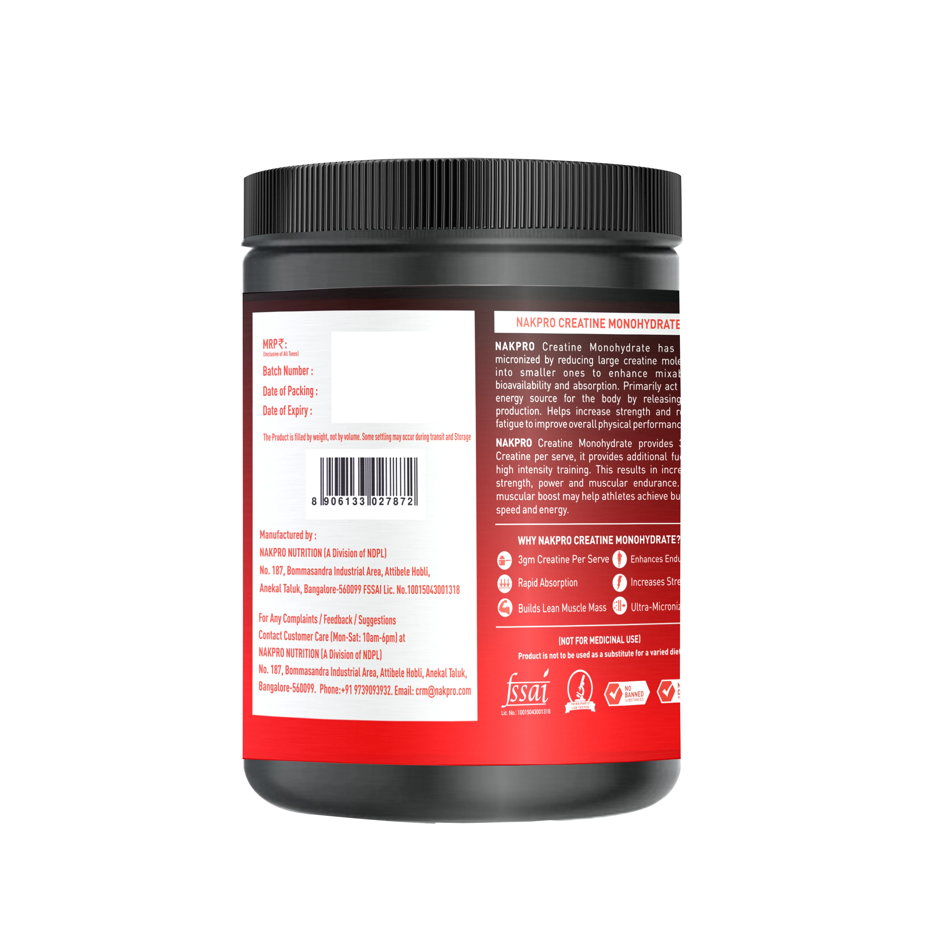 Nakpro Micronized Creatine Monohydrate | Maintenance and Support muscle | Trustified Certified - Image 105