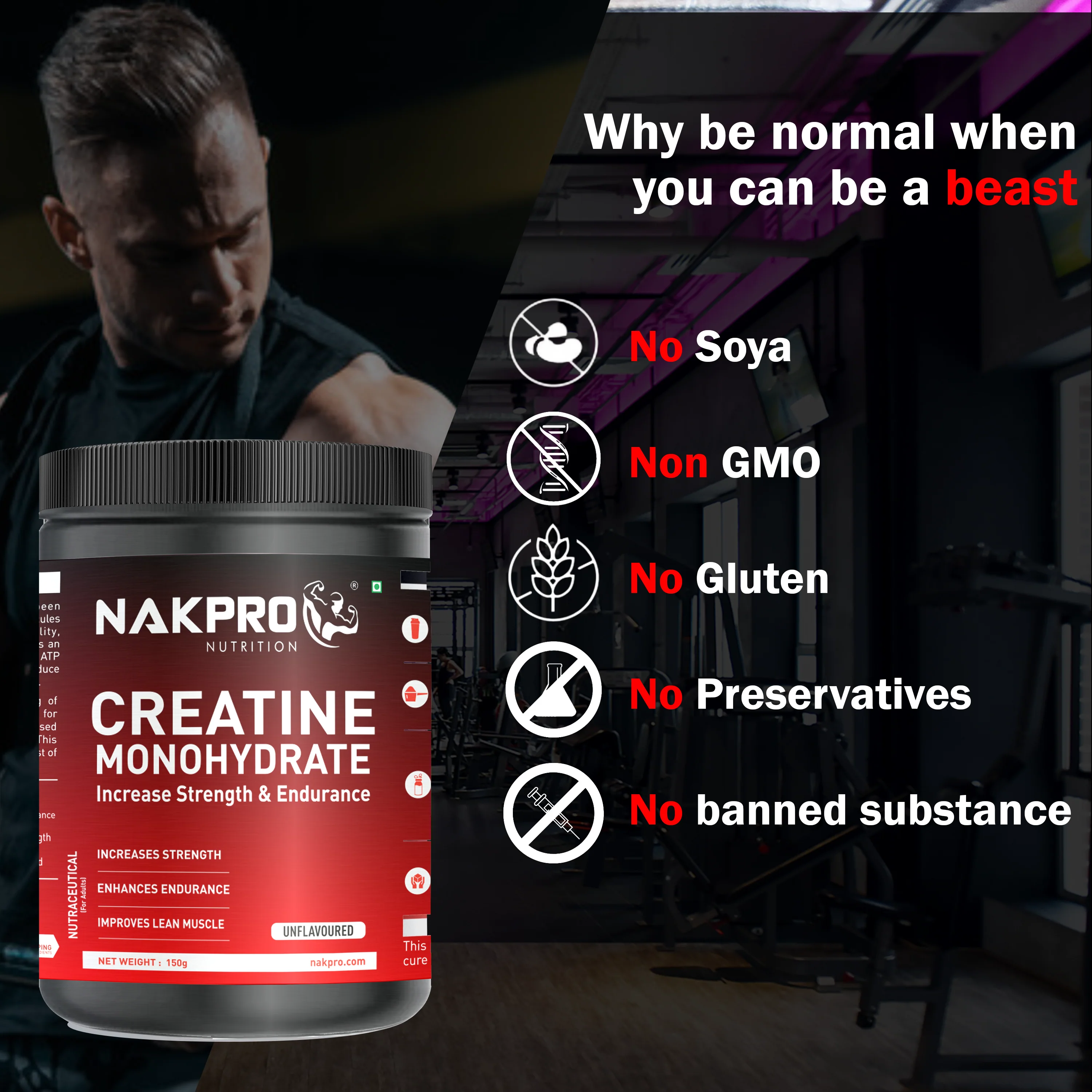 Nakpro Micronized Creatine Monohydrate | Maintenance and Support muscle | Trustified Certified - Image 107