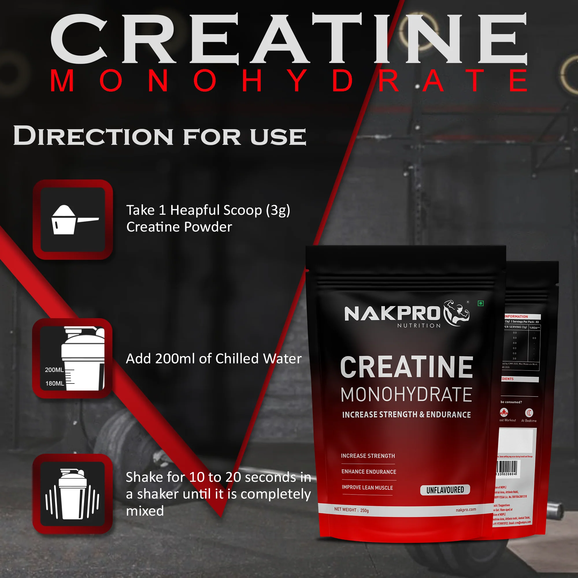 Nakpro Micronized Creatine Monohydrate | Maintenance and Support muscle | Trustified Certified - Image 121