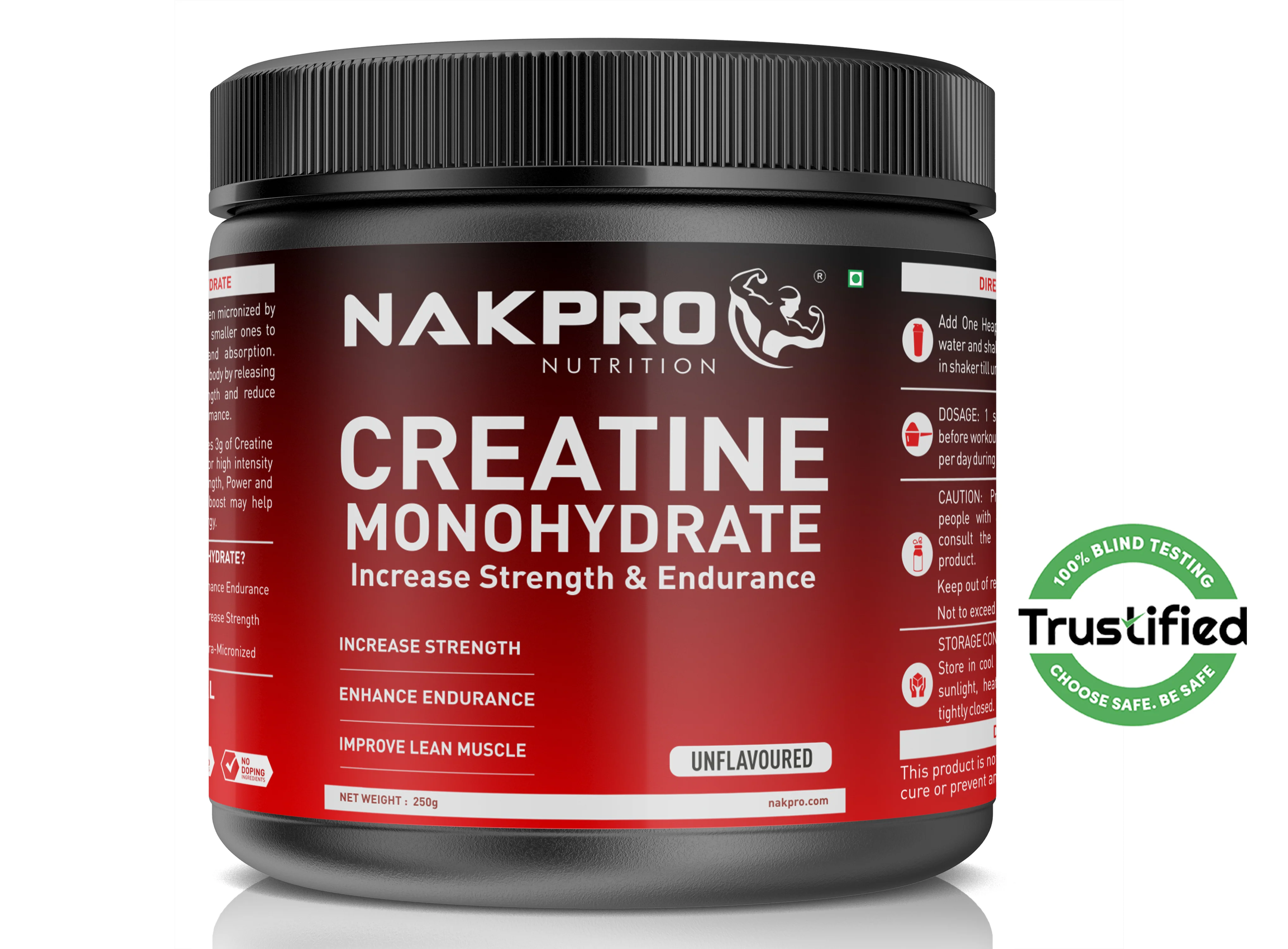Nakpro Micronized Creatine Monohydrate | Maintenance and Support muscle | Trustified Certified - Image 29
