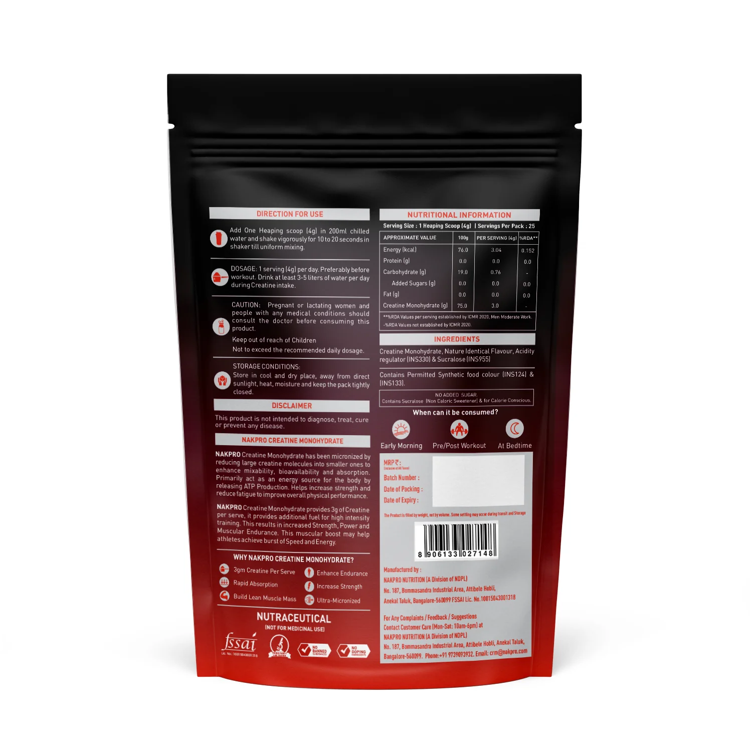 Nakpro Micronized Creatine Monohydrate | Maintenance and Support muscle | Trustified Certified - Image 38