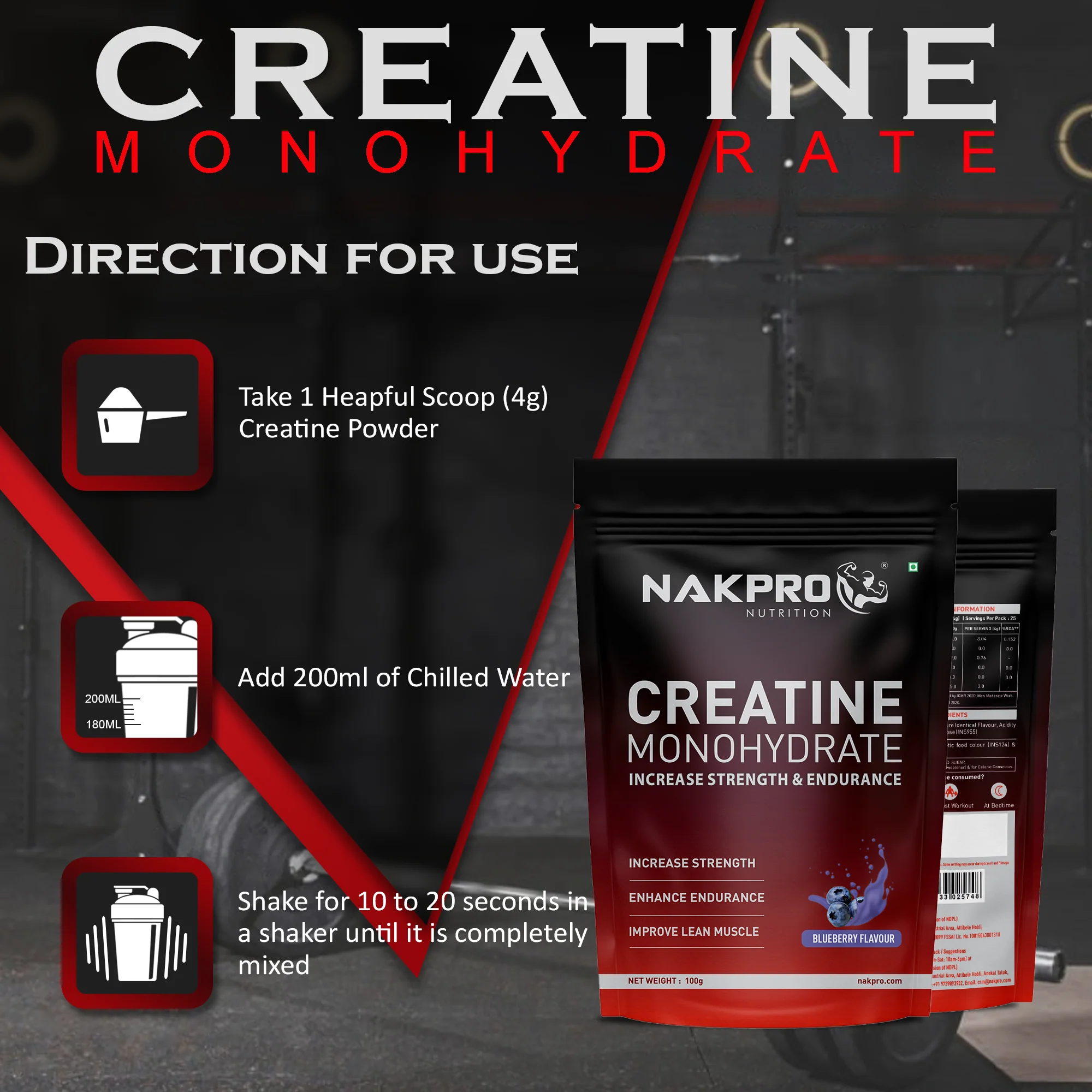 Nakpro Micronized Creatine Monohydrate | Maintenance and Support muscle | Trustified Certified - Image 43