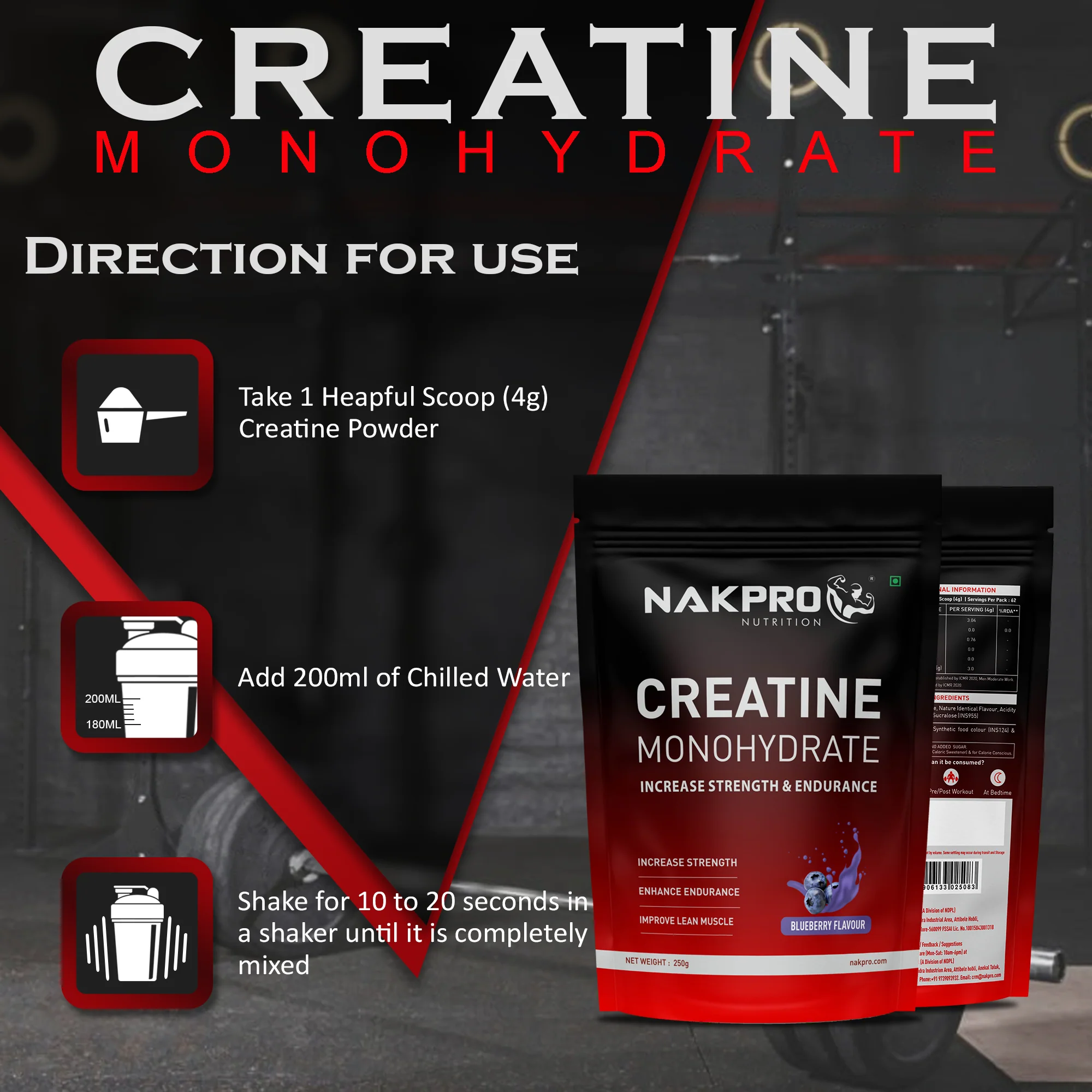 Nakpro Micronized Creatine Monohydrate | Maintenance and Support muscle | Trustified Certified - Image 47