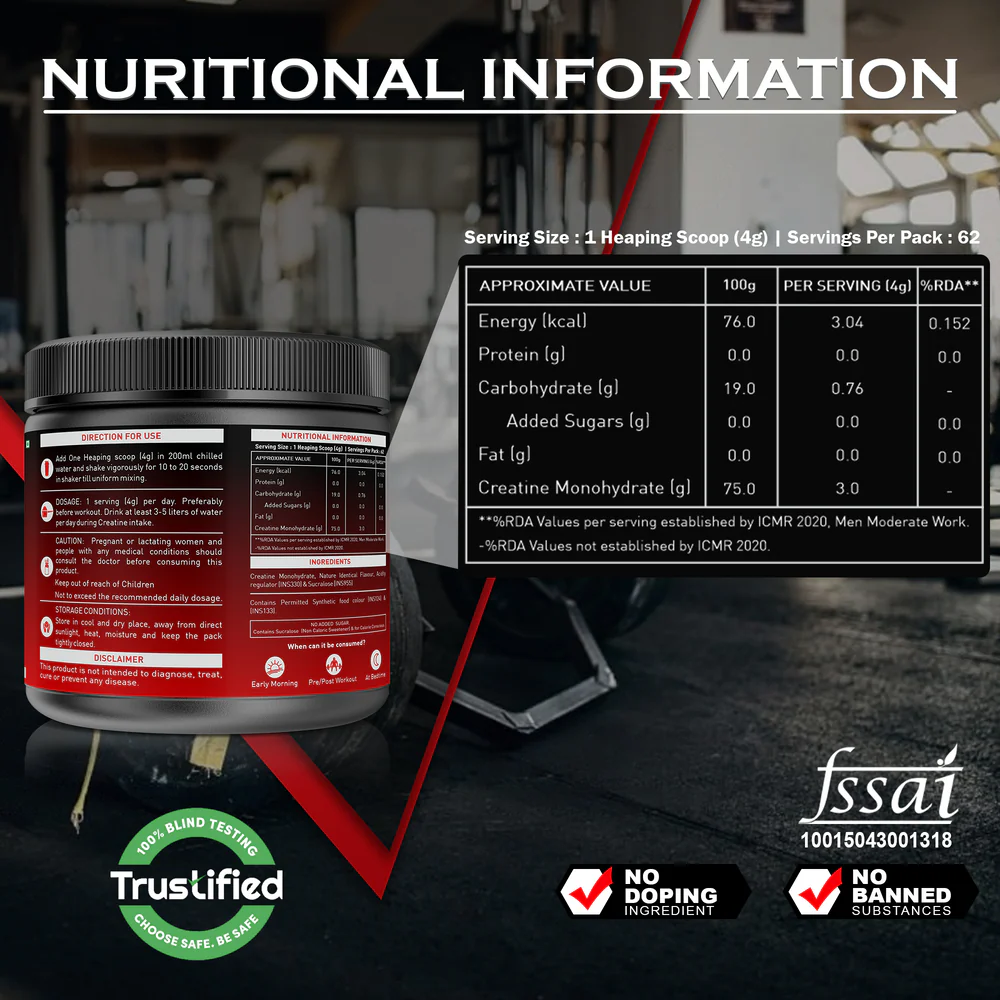 Nakpro Micronized Creatine Monohydrate | Maintenance and Support muscle | Trustified Certified - Image 55