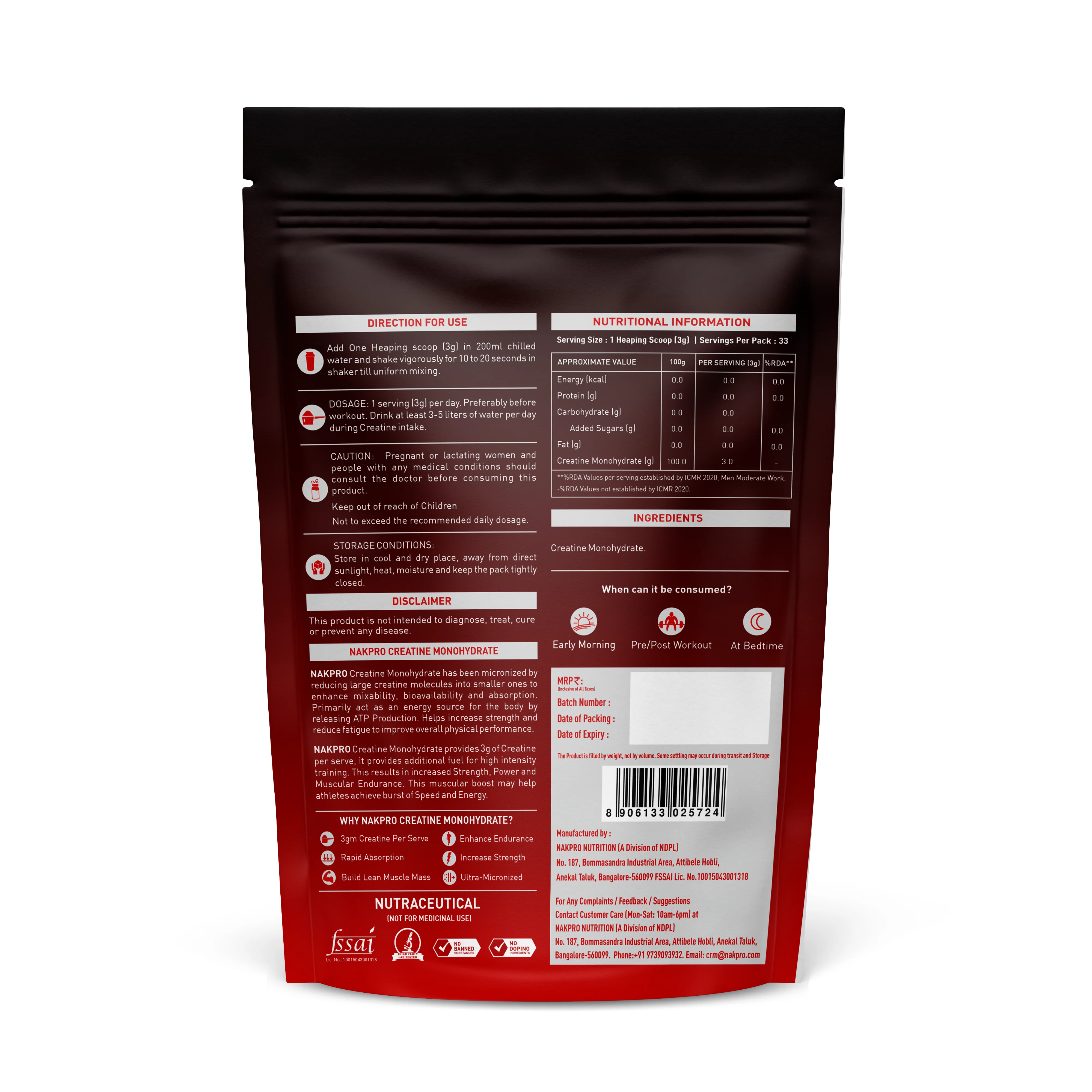 Nakpro Micronized Creatine Monohydrate | Maintenance and Support muscle | Trustified Certified - Image 67