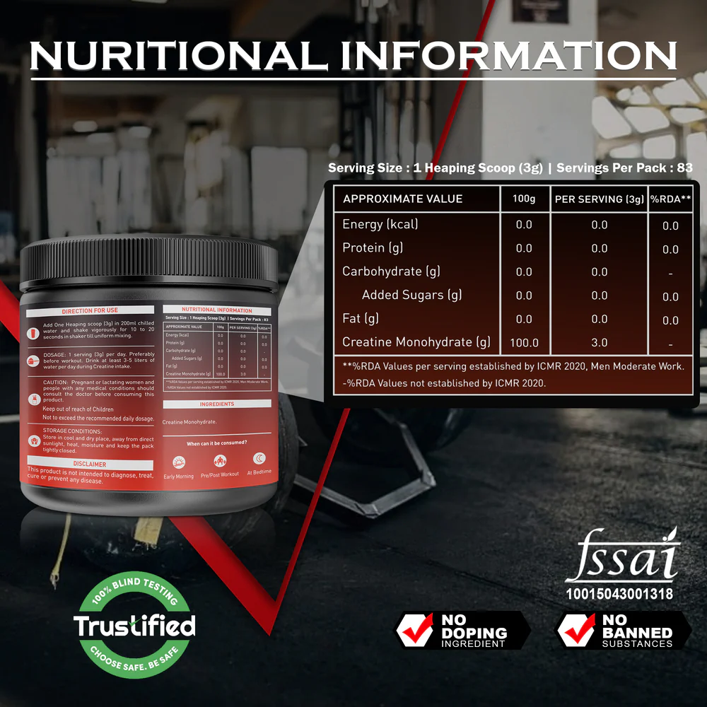 Nakpro Micronized Creatine Monohydrate | Maintenance and Support muscle | Trustified Certified - Image 78