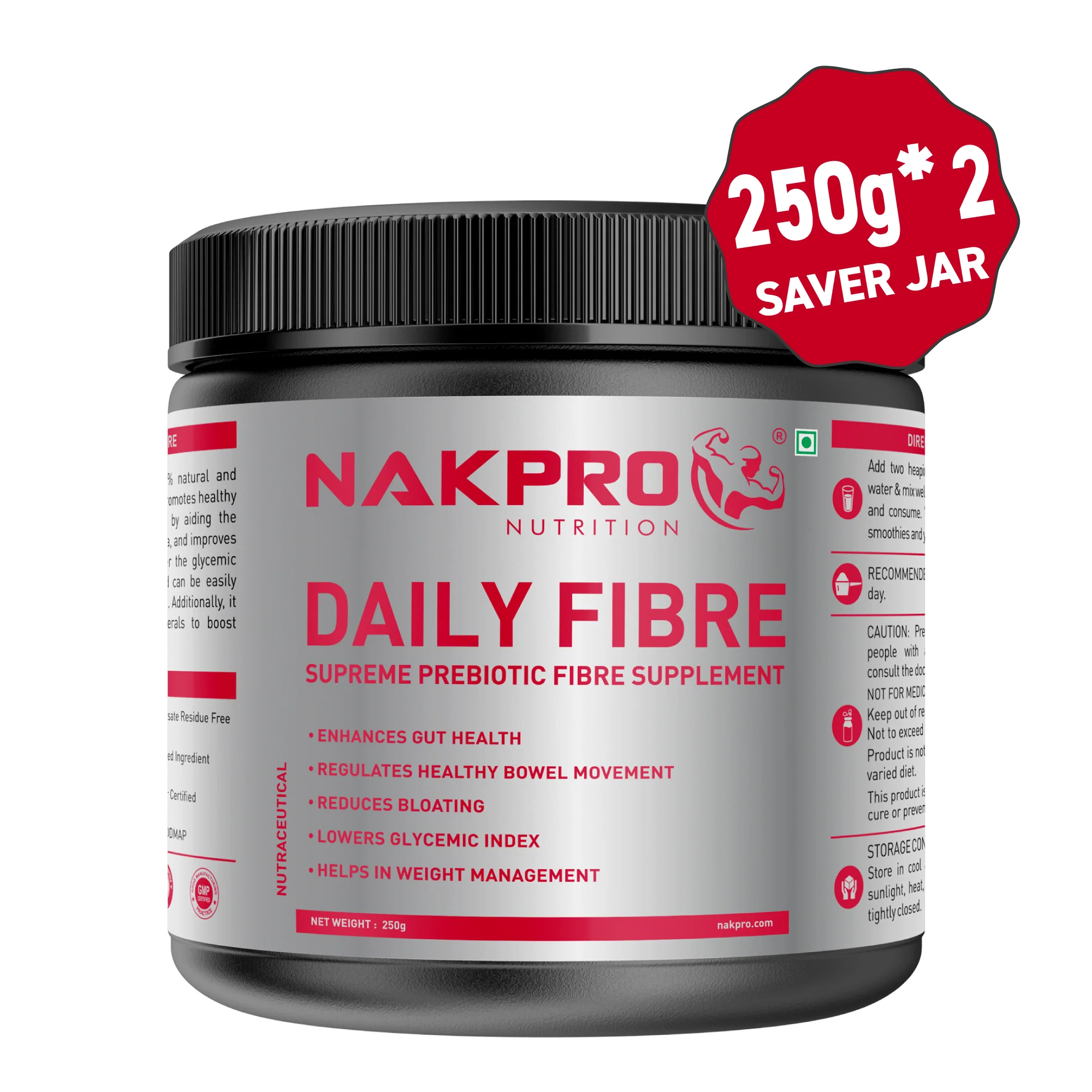 Nakpro Daily Fibre Supplement | Supports Gut Health | Helps in Weight Management | Reduces Glycemic Index - Image 8