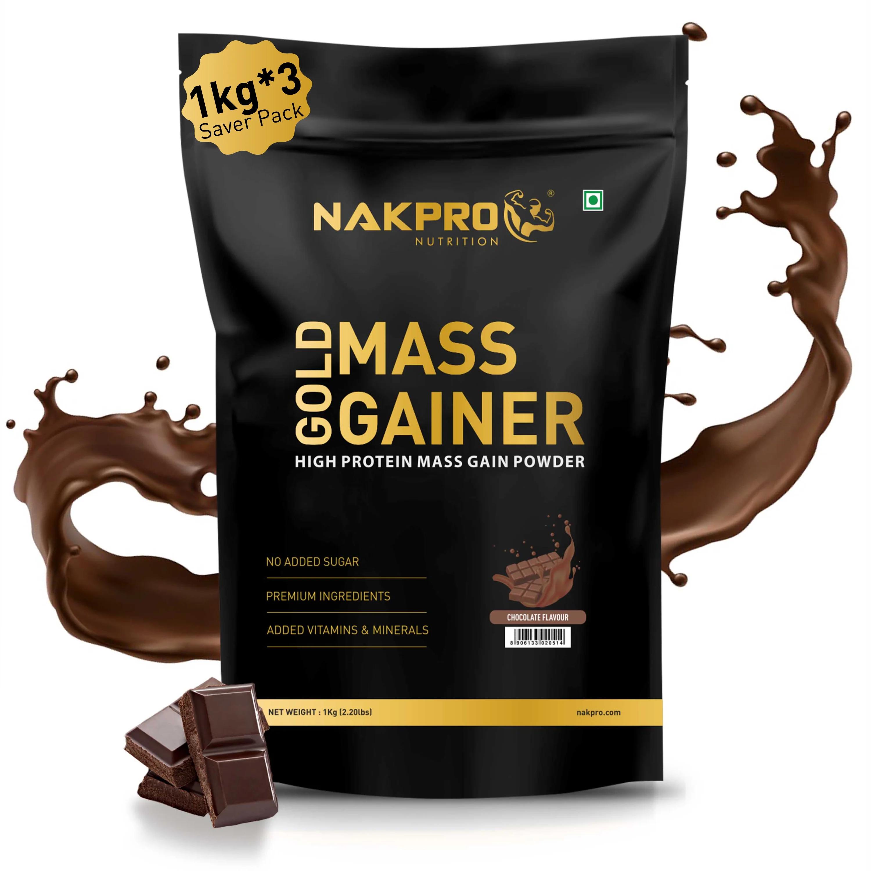 Nakpro Gold Mass Gainer | High Protein Mass Gainer | 68g Carbs | Added Vitamins & Minerals - Image 11