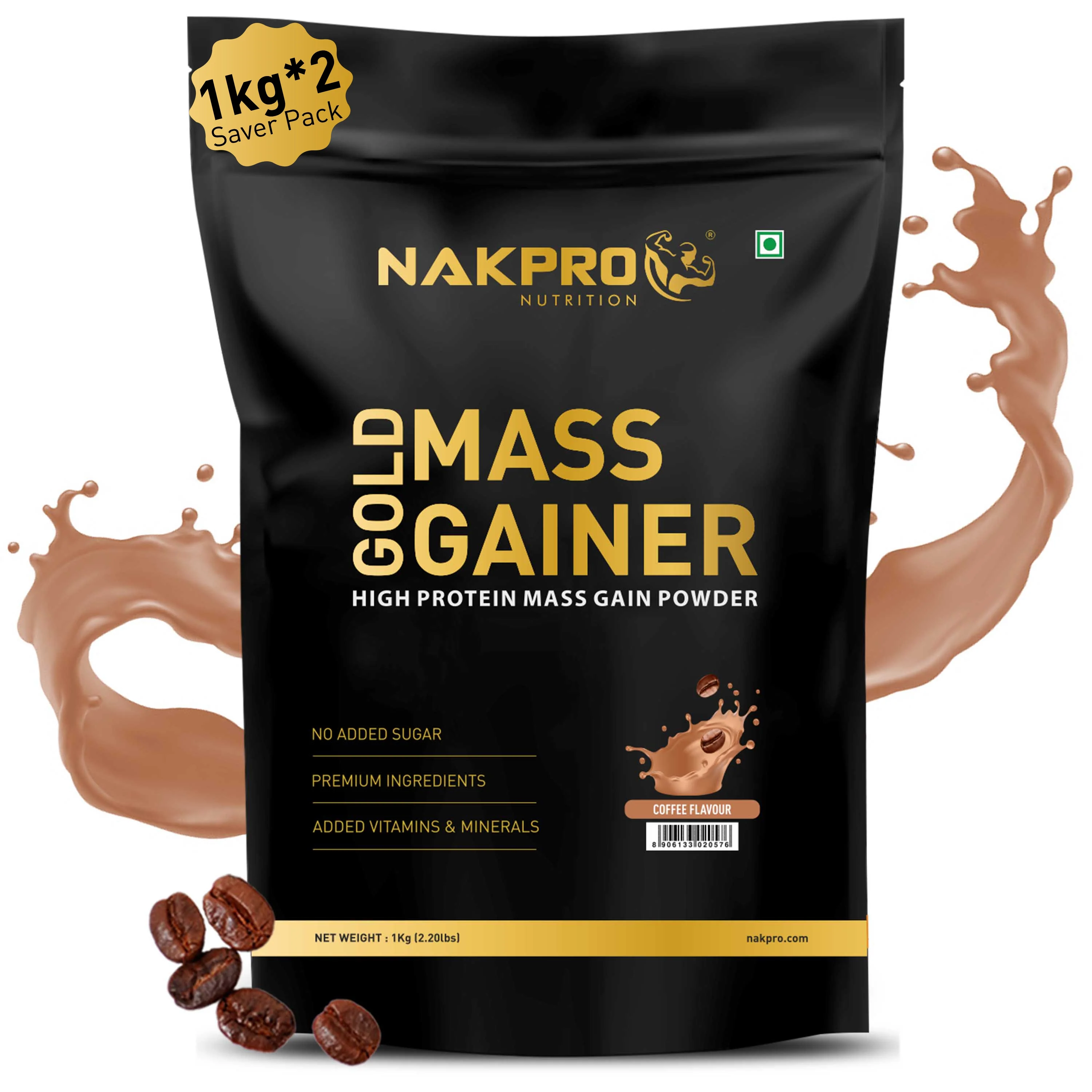 Nakpro Gold Mass Gainer | High Protein Mass Gainer | 68g Carbs | Added Vitamins & Minerals - Image 13