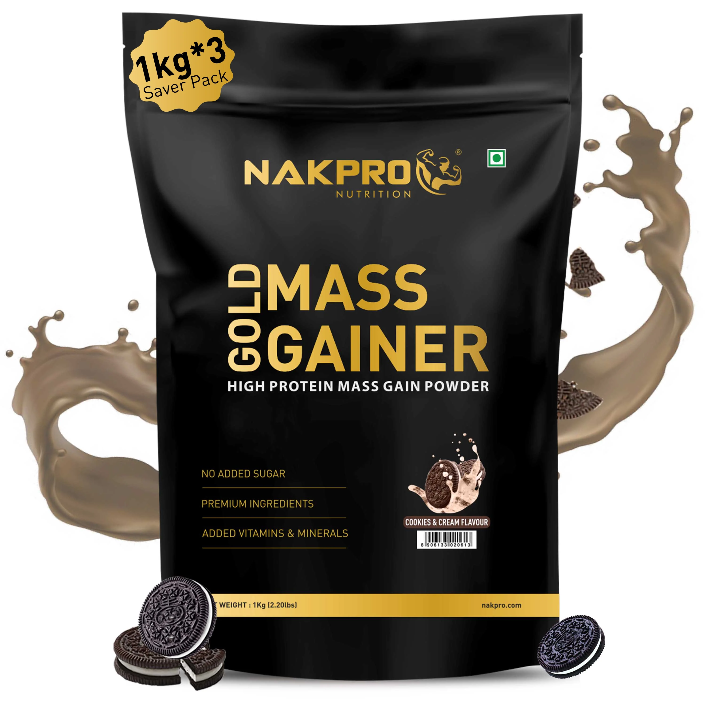 Nakpro Gold Mass Gainer | High Protein Mass Gainer | 68g Carbs | Added Vitamins & Minerals - Image 18
