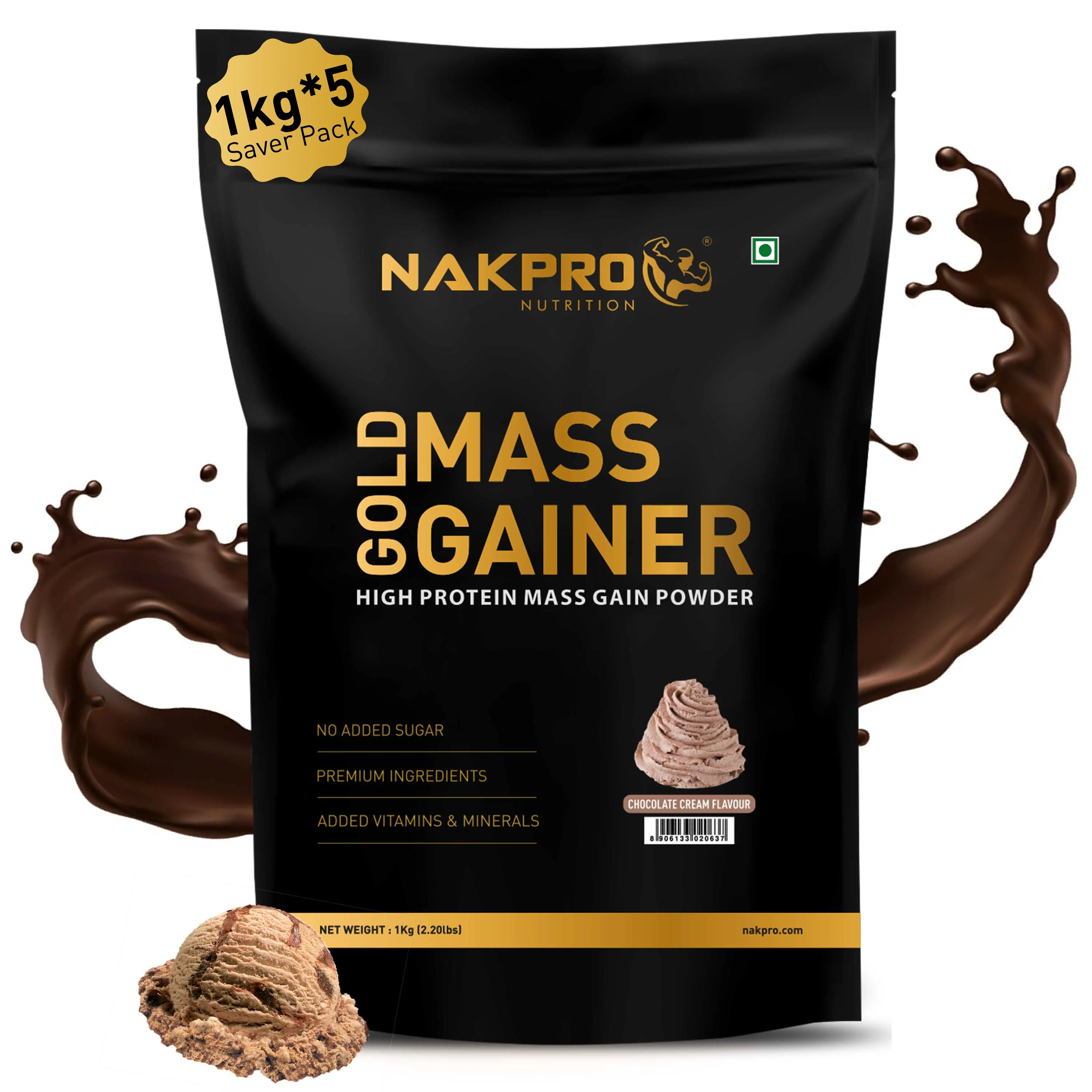 Nakpro Gold Mass Gainer | High Protein Mass Gainer | 68g Carbs | Added Vitamins & Minerals - Image 23