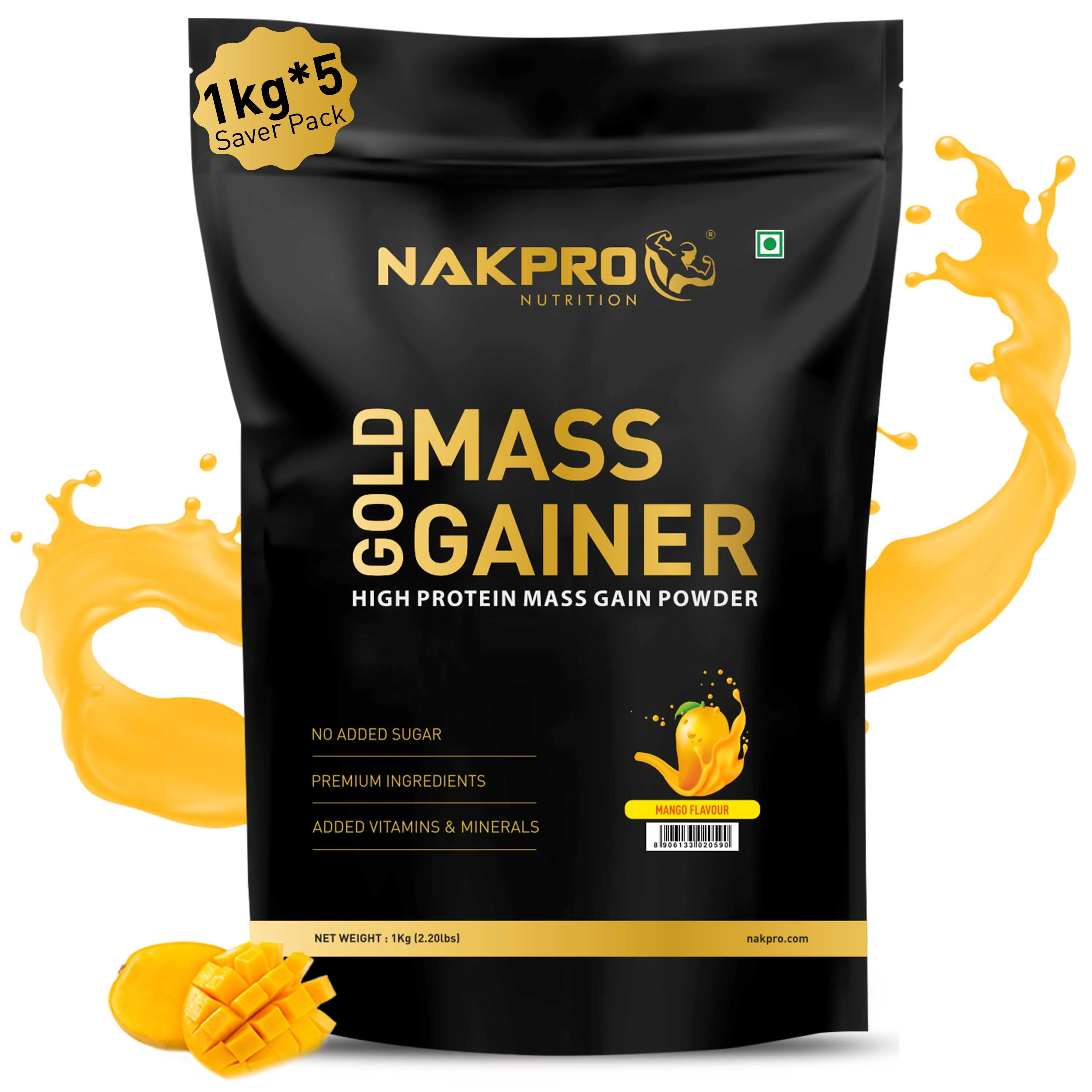 Nakpro Gold Mass Gainer | High Protein Mass Gainer | 68g Carbs | Added Vitamins & Minerals - Image 27