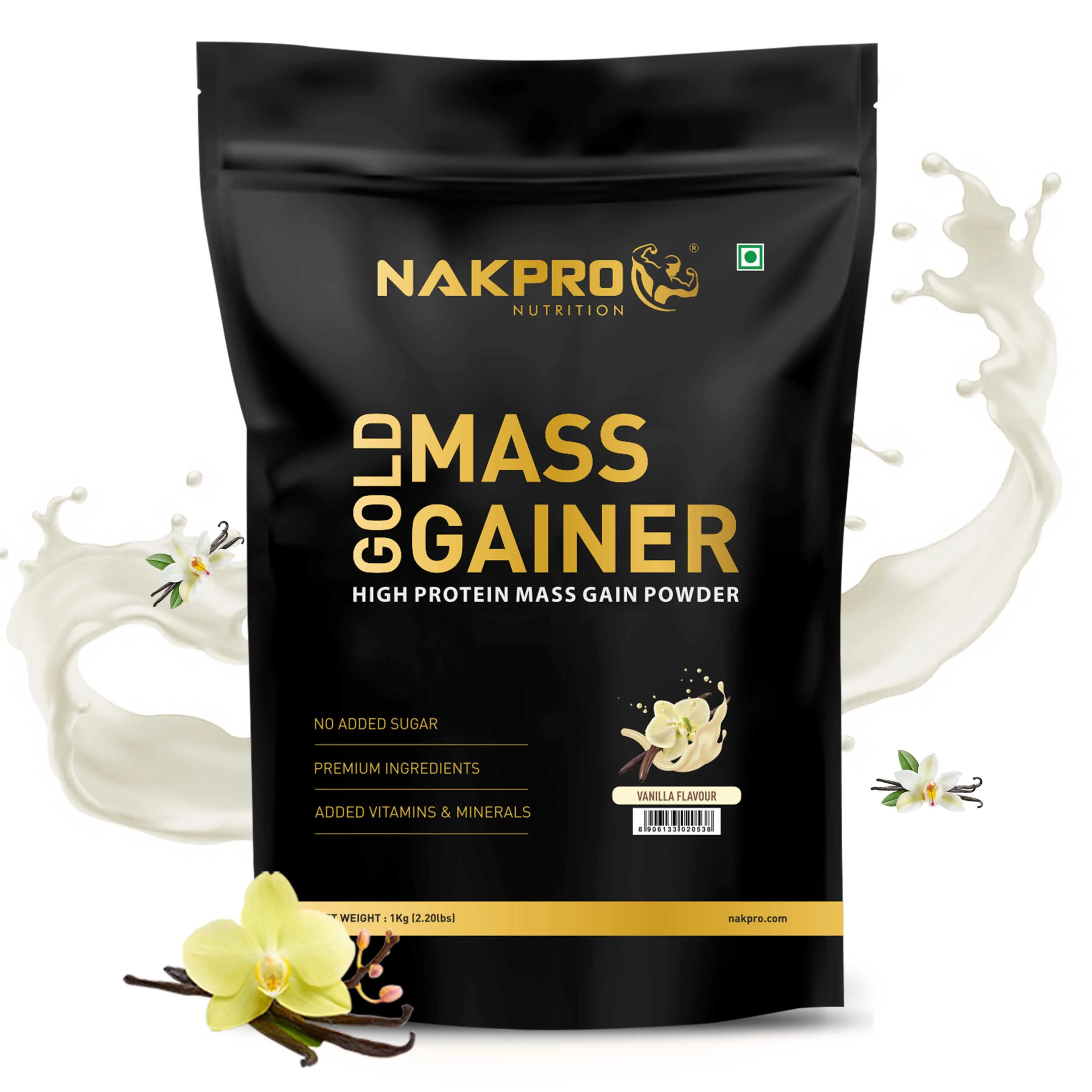 Nakpro Gold Mass Gainer | High Protein Mass Gainer | 68g Carbs | Added Vitamins & Minerals - Image 32