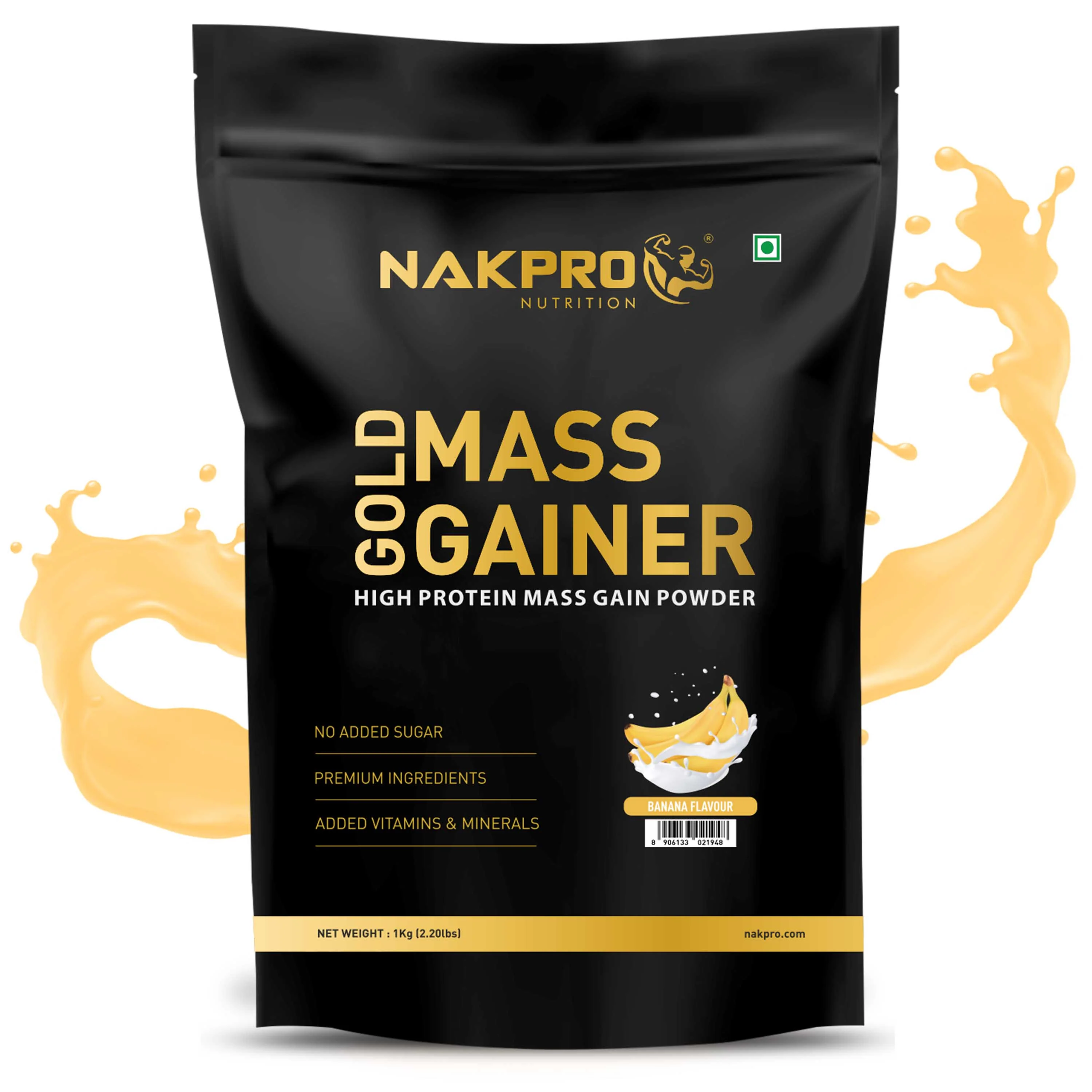 Nakpro Gold Mass Gainer | High Protein Mass Gainer | 68g Carbs | Added Vitamins & Minerals - Image 5