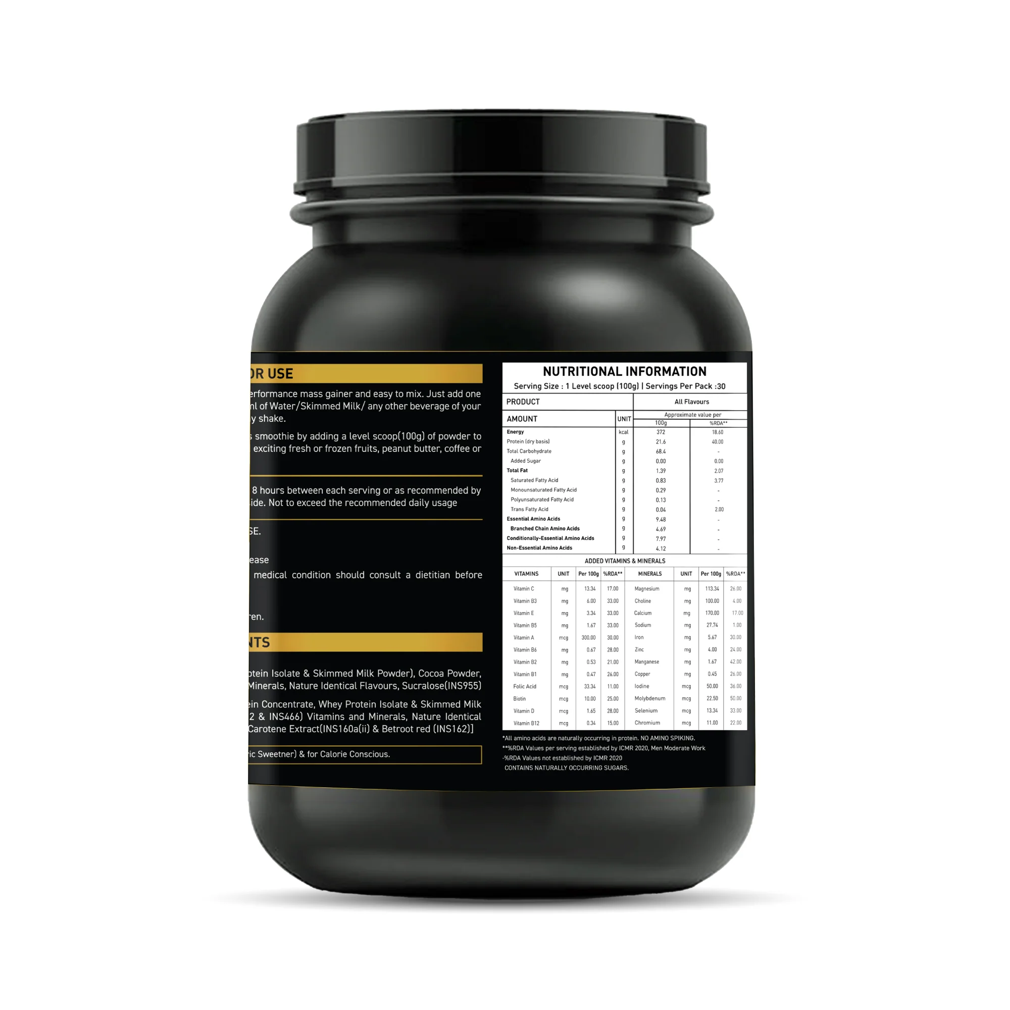 Nakpro Gold Mass Gainer | High Protein Mass Gainer | 68g Carbs | Added Vitamins & Minerals - Image 52