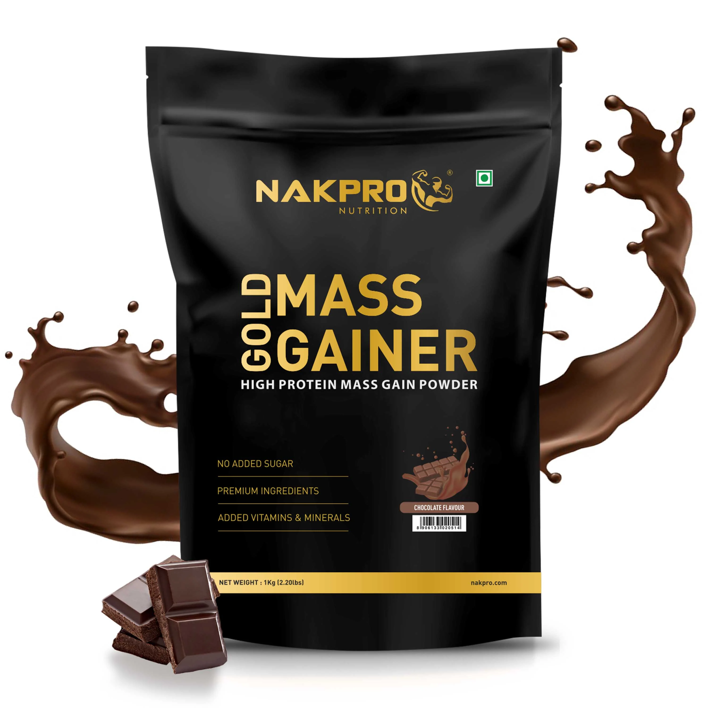 Nakpro Gold Mass Gainer | High Protein Mass Gainer | 68g Carbs | Added Vitamins & Minerals - Image 9