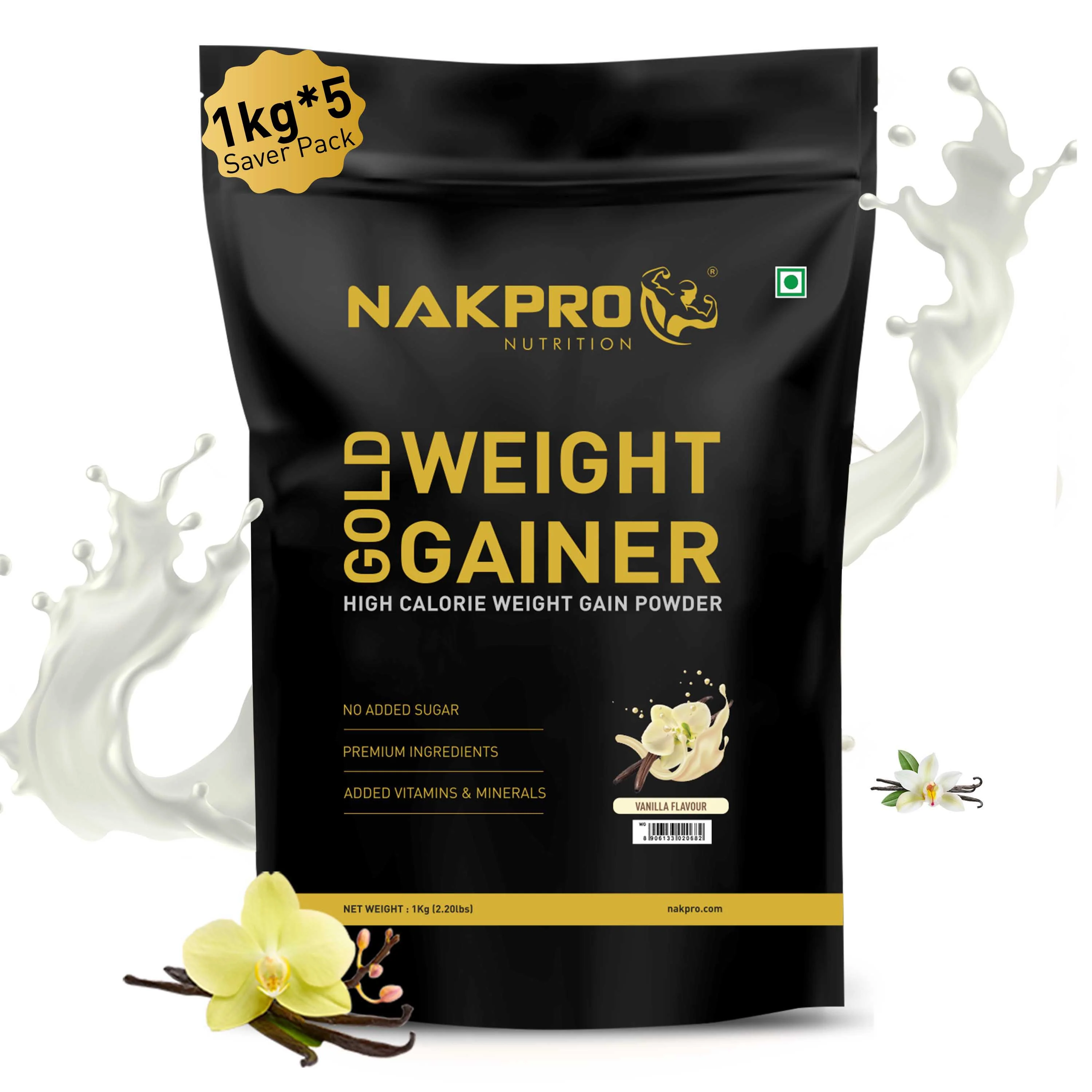 Nakpro Gold Weight Gainer | 79g Carbs | Added Vitamins & Minerals - Image 100