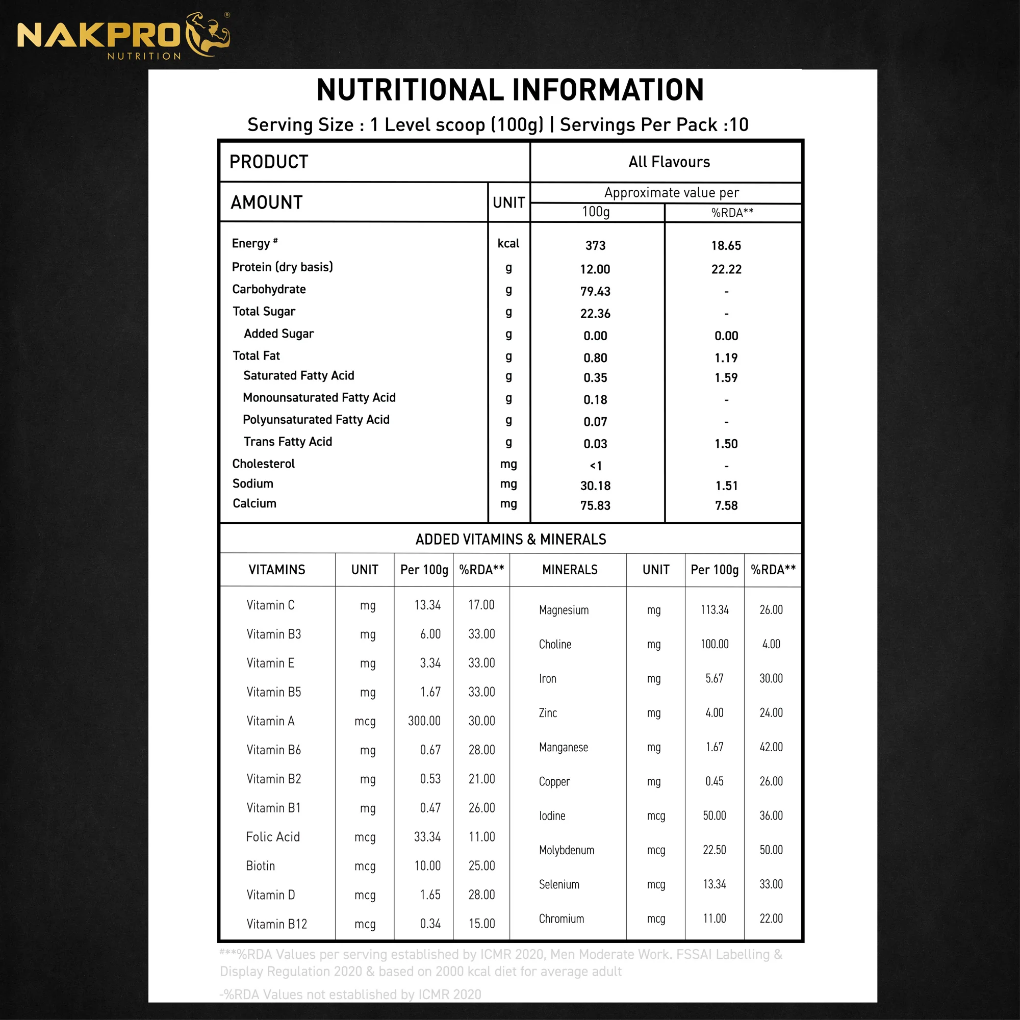 Nakpro Gold Weight Gainer | 79g Carbs | Added Vitamins & Minerals - Image 147