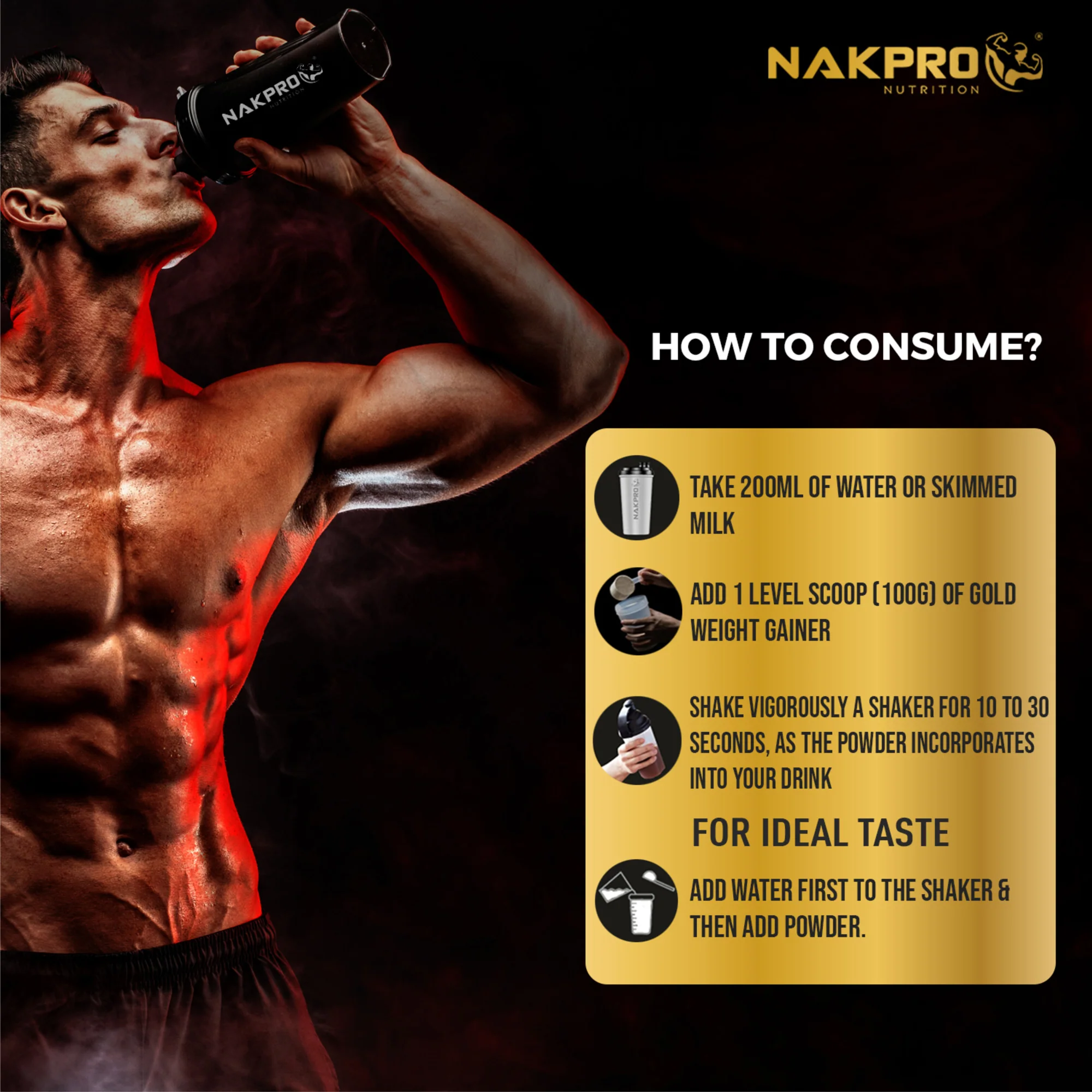 Nakpro Gold Weight Gainer | 79g Carbs | Added Vitamins & Minerals - Image 149