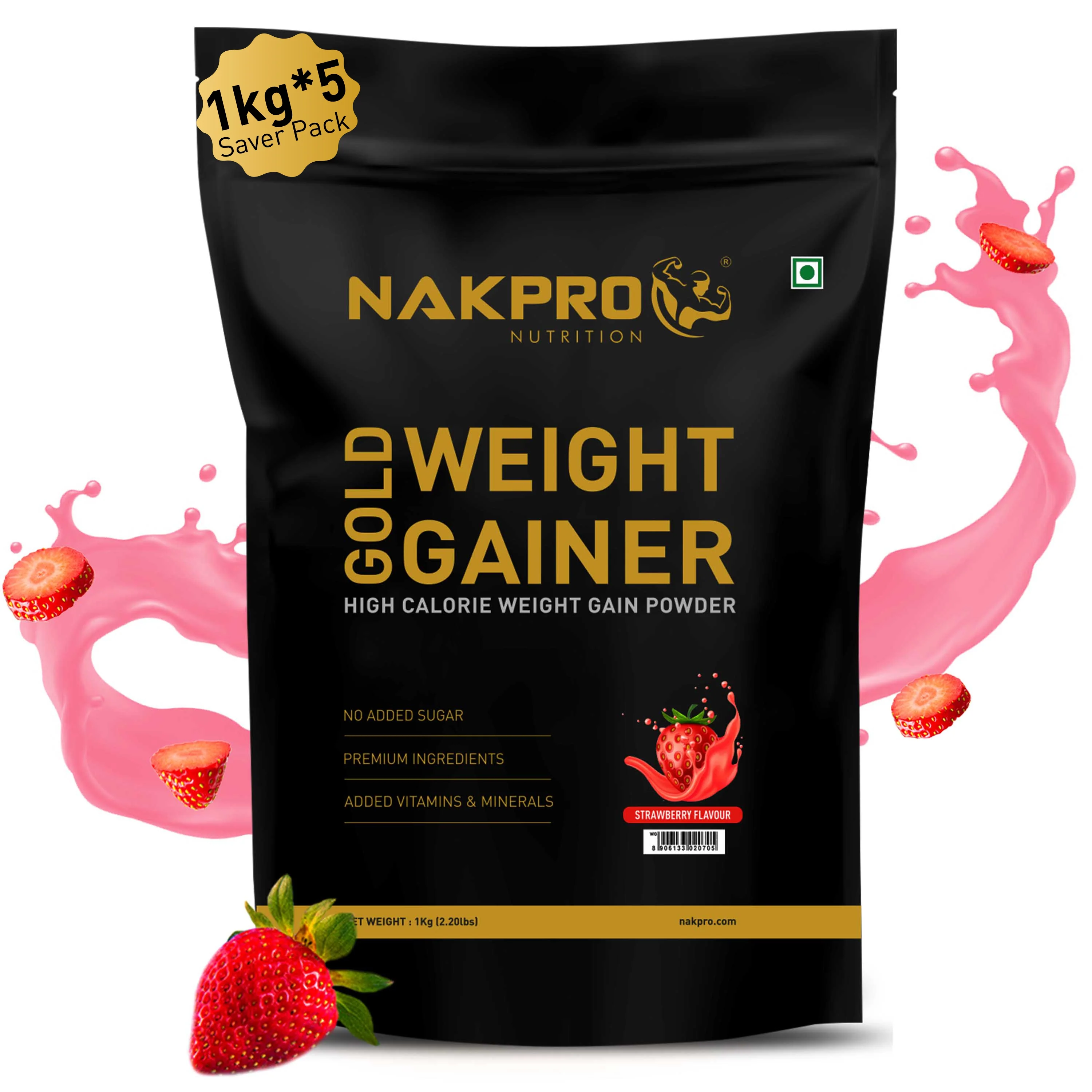 Nakpro Gold Weight Gainer | 79g Carbs | Added Vitamins & Minerals - Image 3