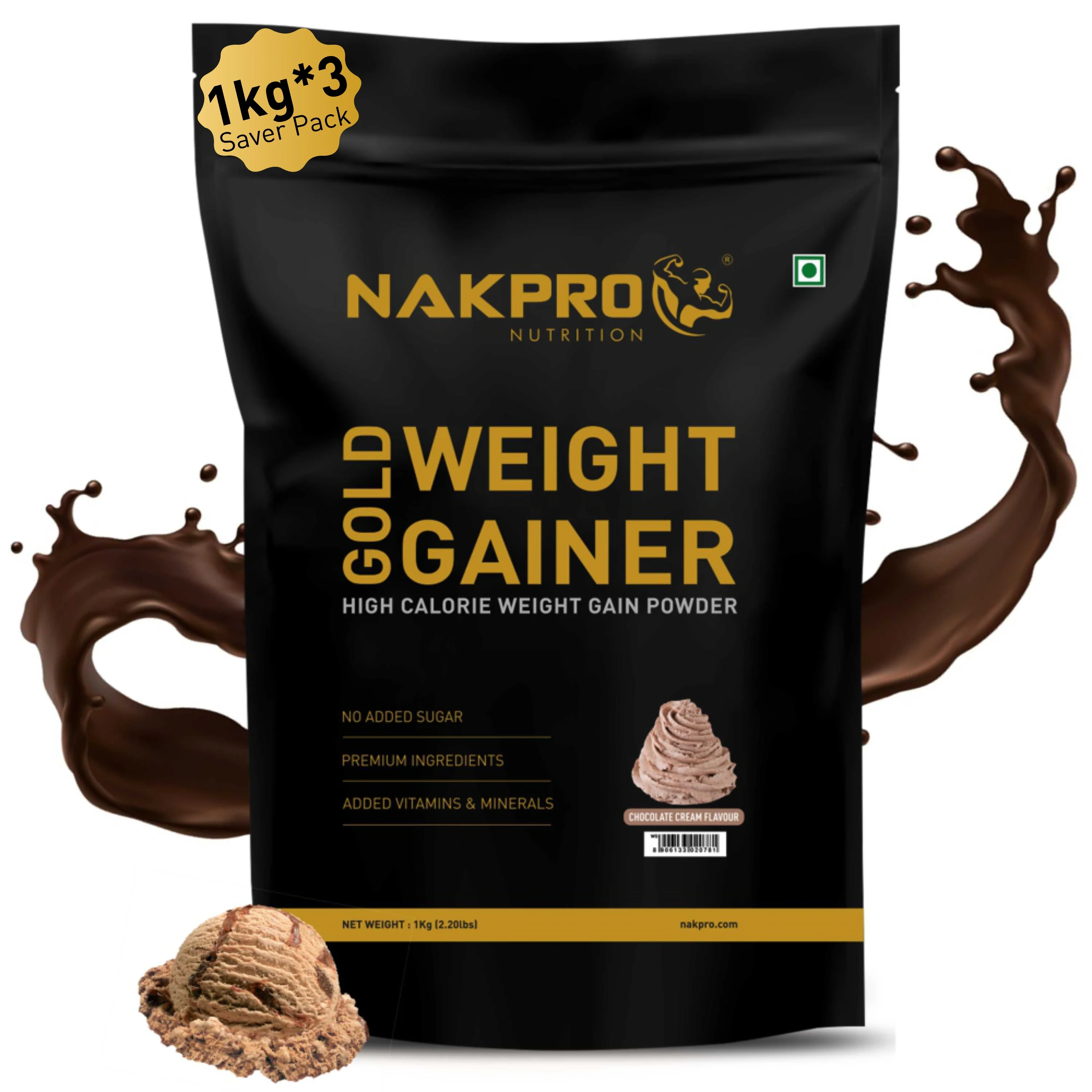 Nakpro Gold Weight Gainer | 79g Carbs | Added Vitamins & Minerals - Image 37