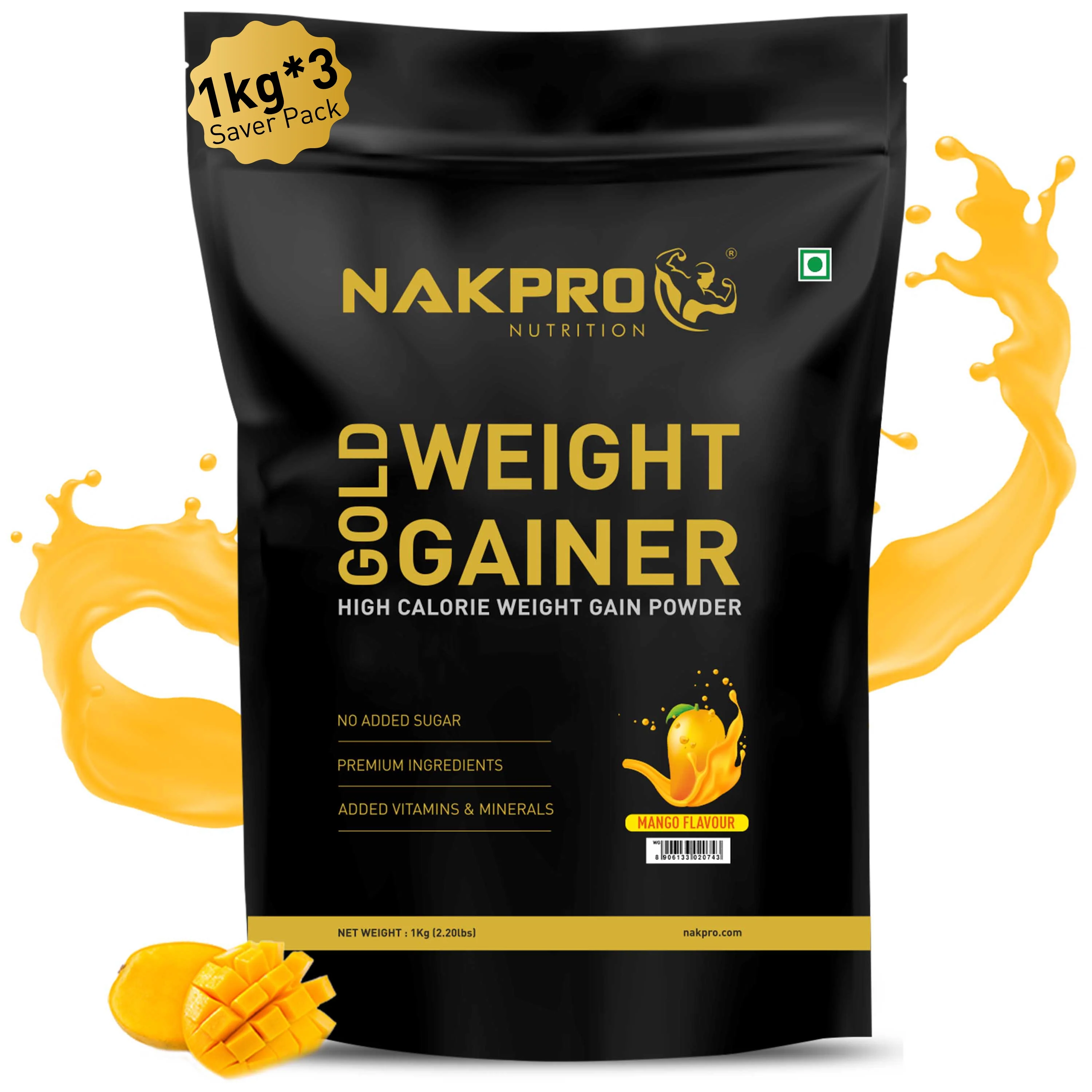 Nakpro Gold Weight Gainer | 79g Carbs | Added Vitamins & Minerals - Image 41