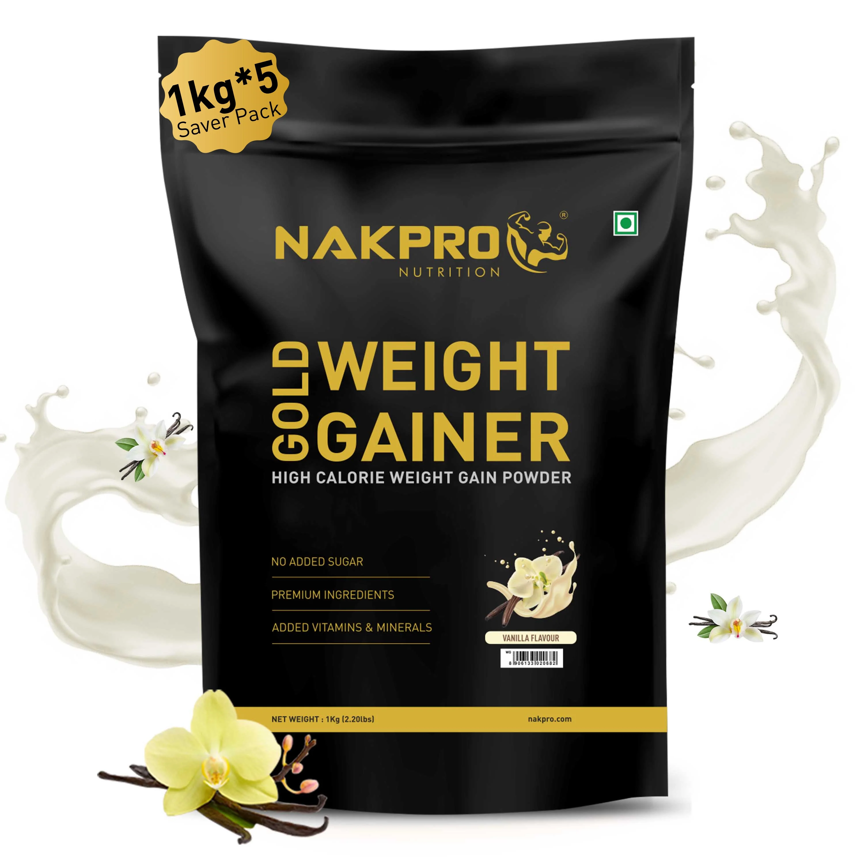 Nakpro Gold Weight Gainer | 79g Carbs | Added Vitamins & Minerals - Image 48