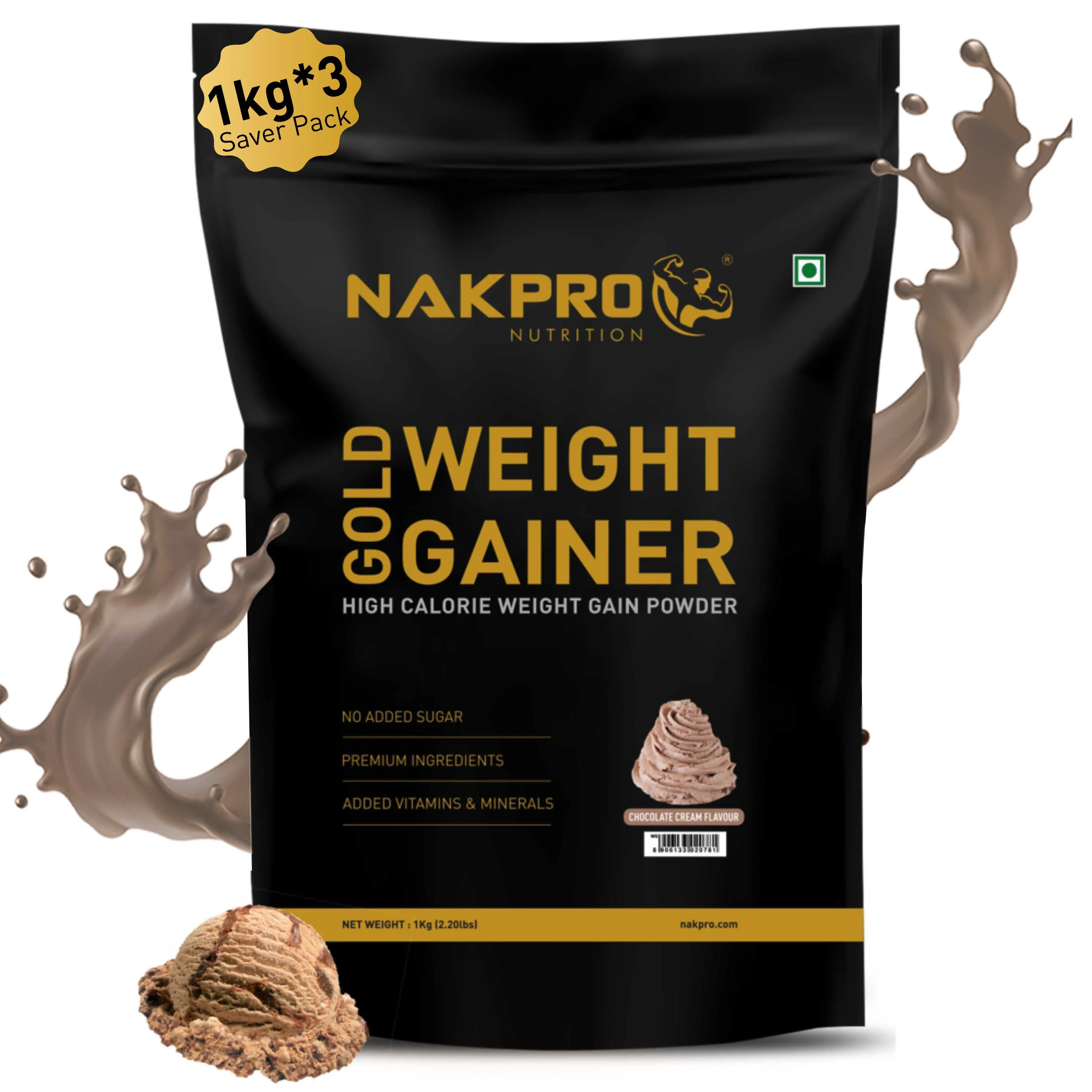Nakpro Gold Weight Gainer | 79g Carbs | Added Vitamins & Minerals - Image 87