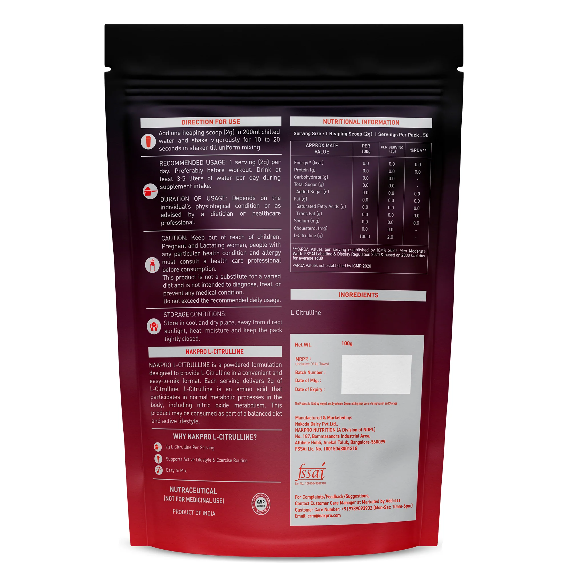 Nakpro L-Citrulline | Amino Acid | Supports Endurance And Exercise Intensity - Image 22