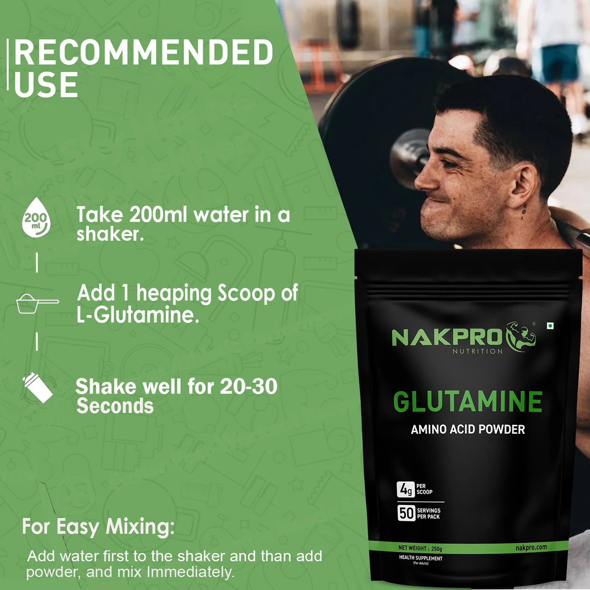 Nakpro L-Glutamine | Amino Acid for Muscle Recovery & Growth - Image 123