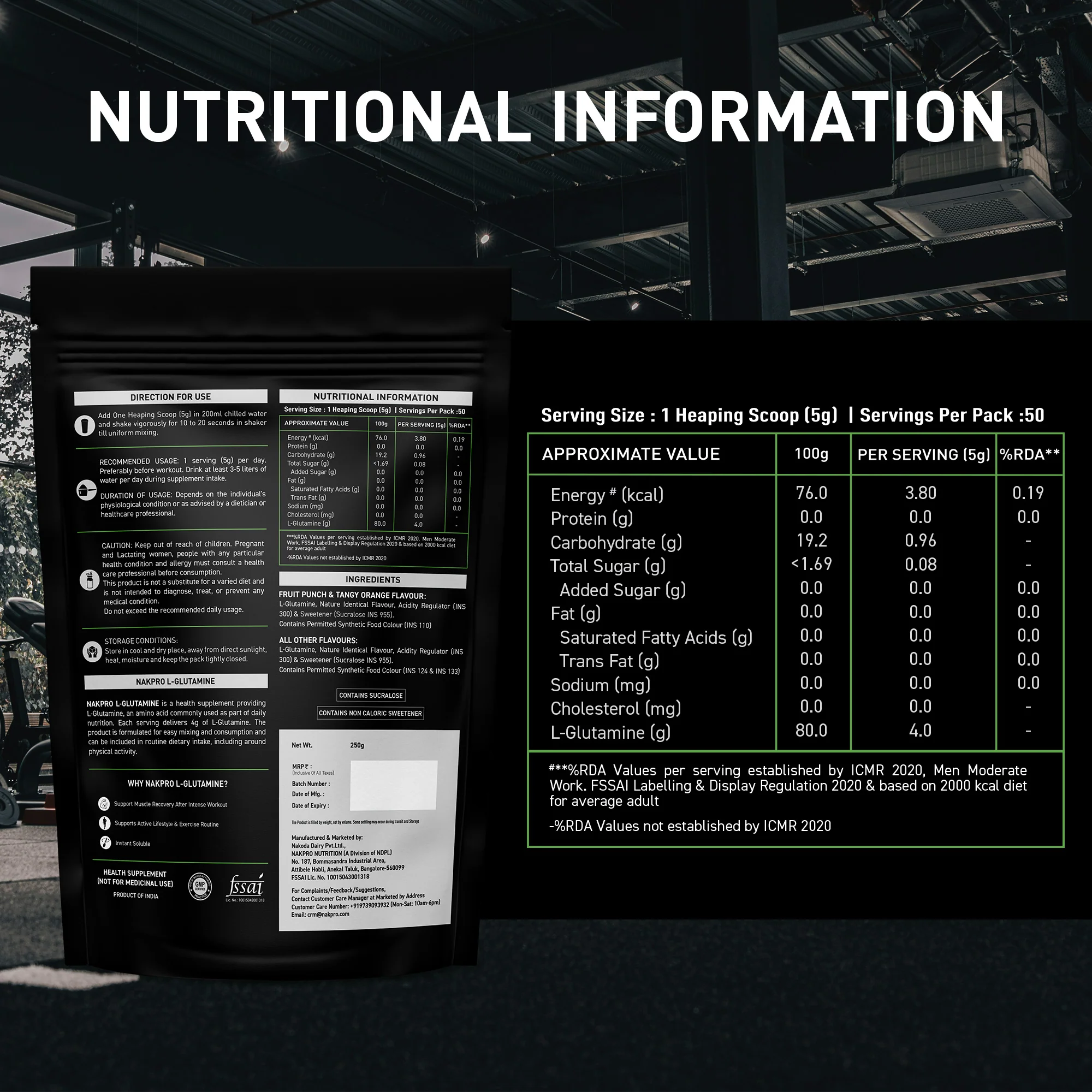 Nakpro L-Glutamine | Amino Acid for Muscle Recovery & Growth - Image 124