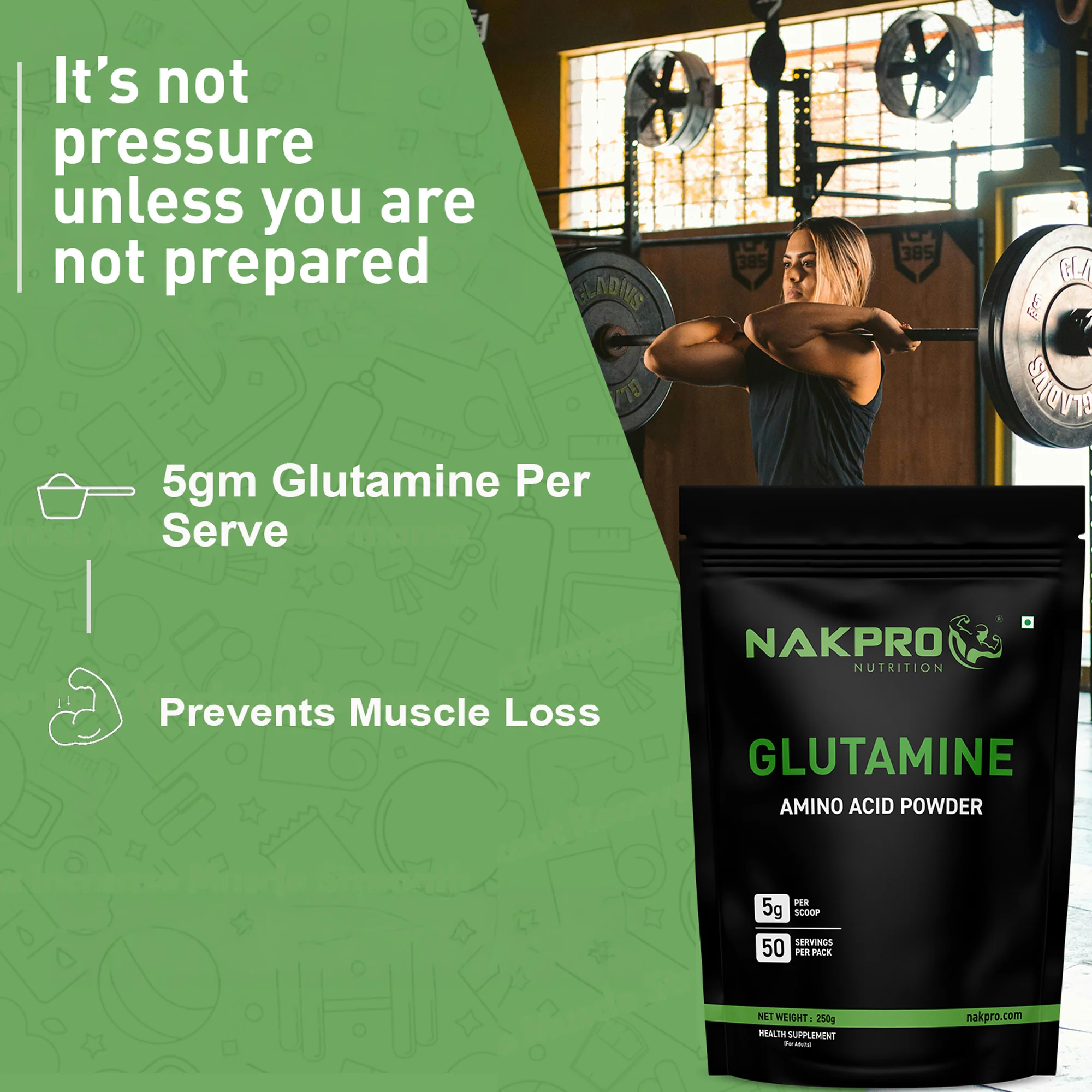 Nakpro L-Glutamine | Amino Acid for Muscle Recovery & Growth - Image 129