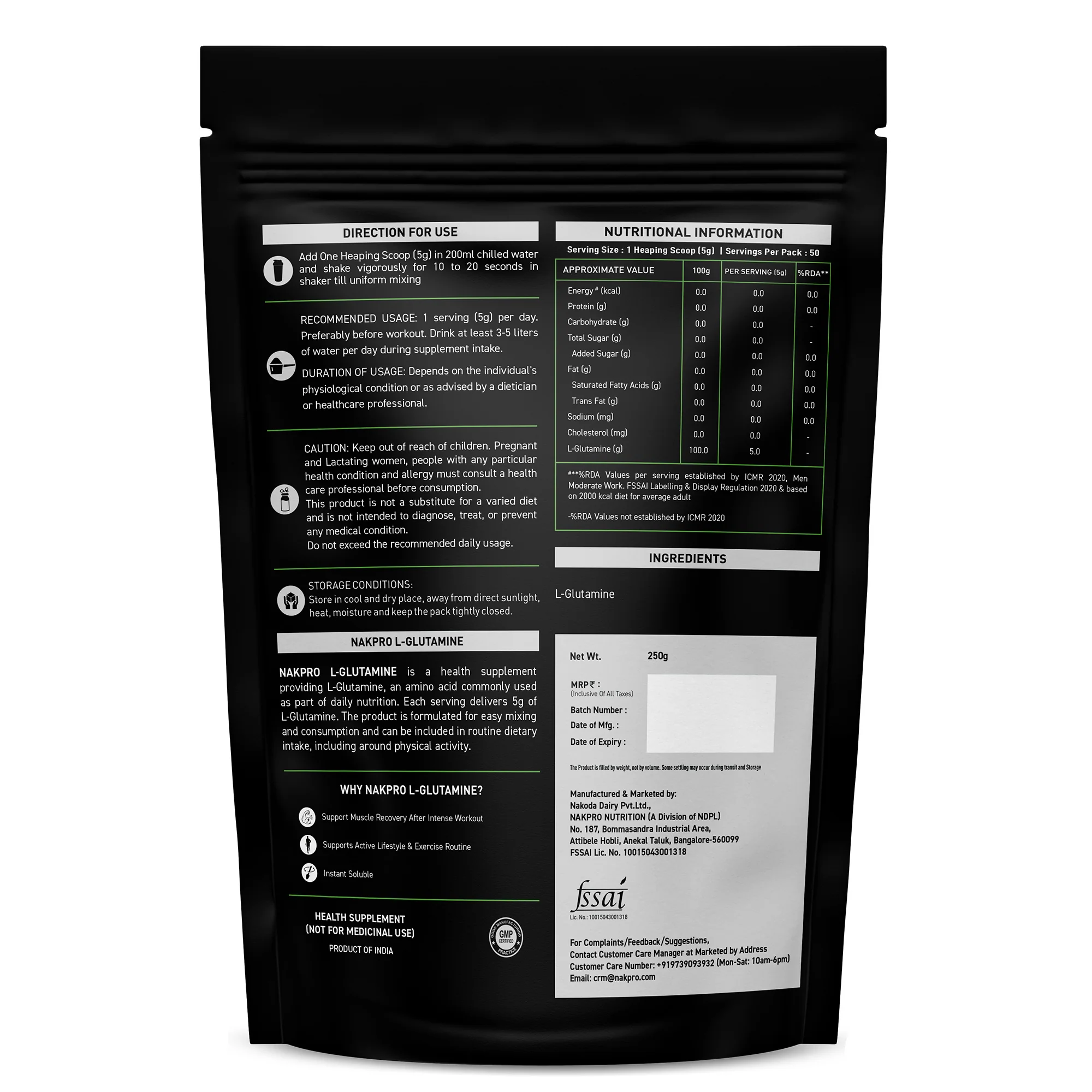 Nakpro L-Glutamine | Amino Acid for Muscle Recovery & Growth - Image 130