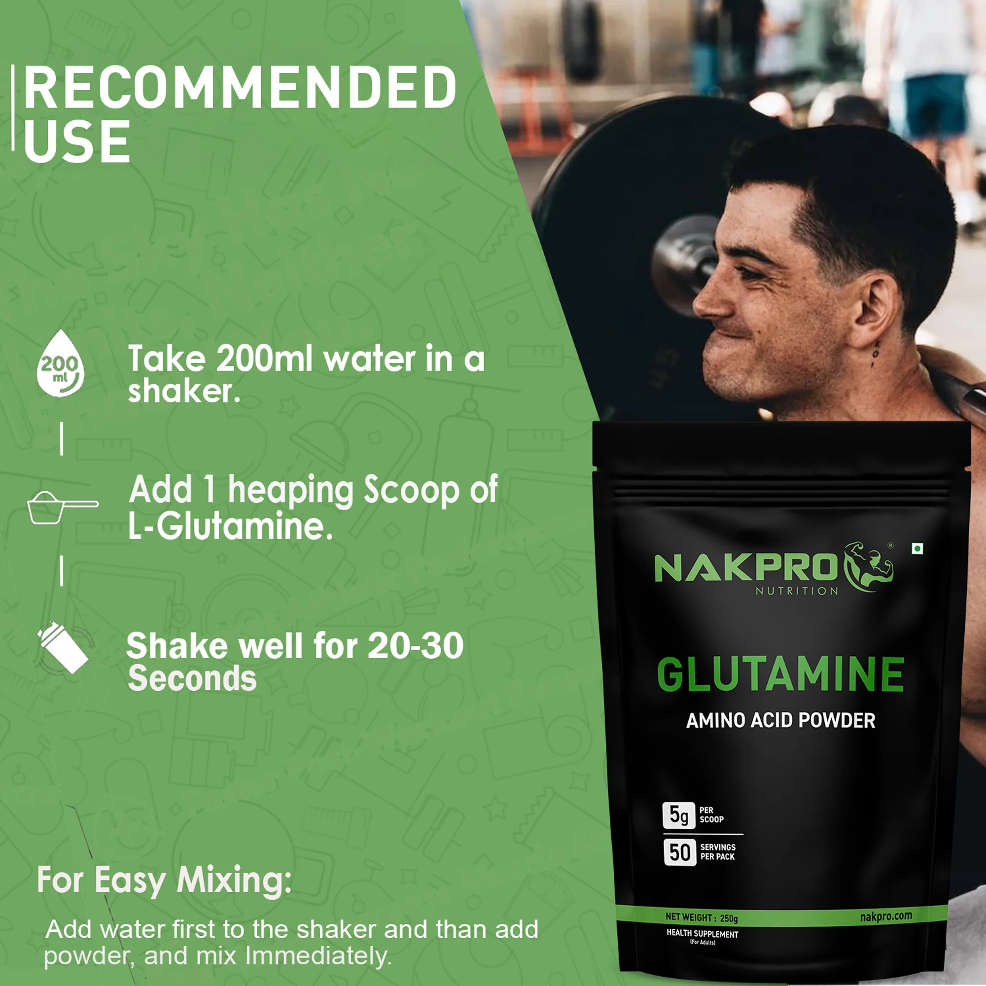Nakpro L-Glutamine | Amino Acid for Muscle Recovery & Growth - Image 132