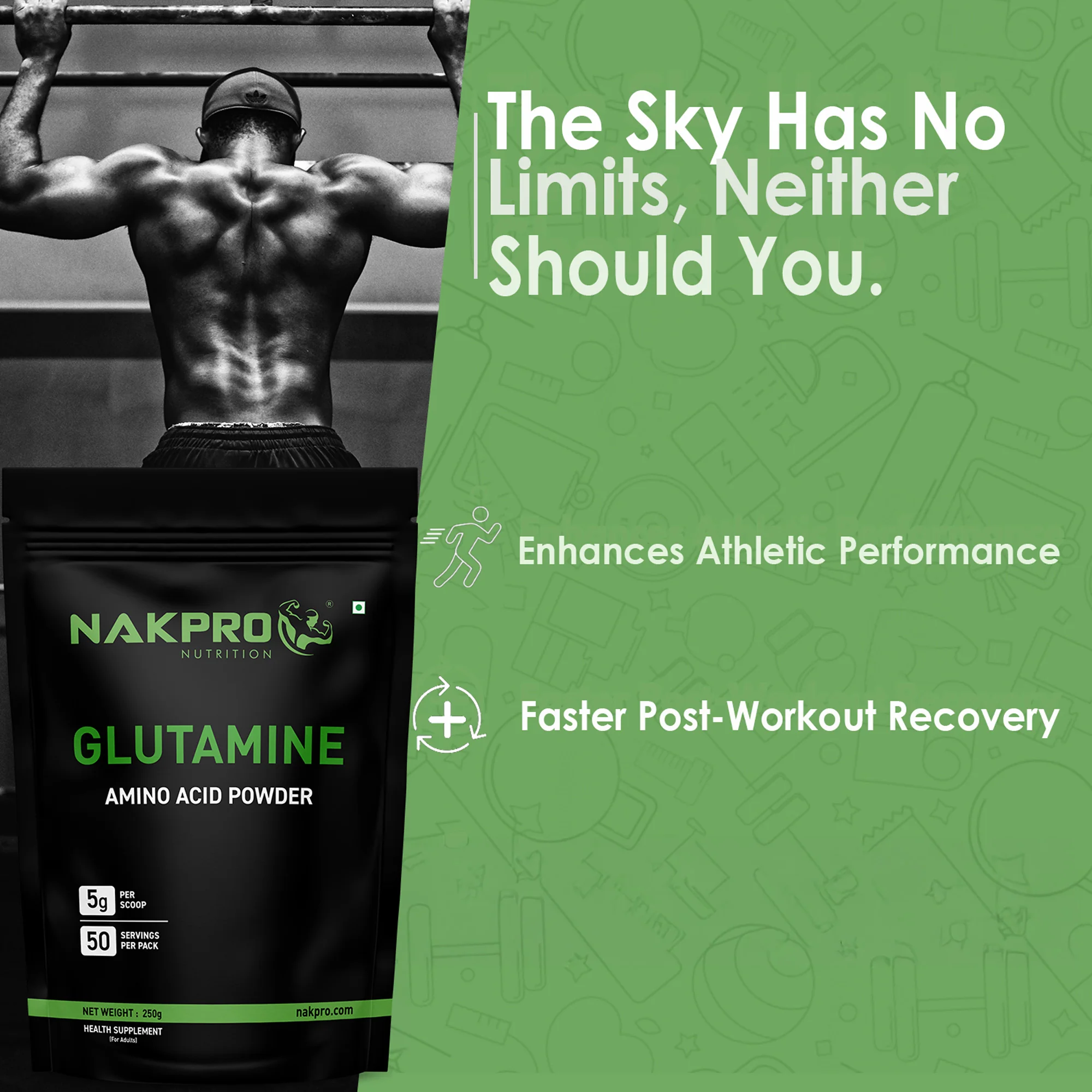 Nakpro L-Glutamine | Amino Acid for Muscle Recovery & Growth - Image 133