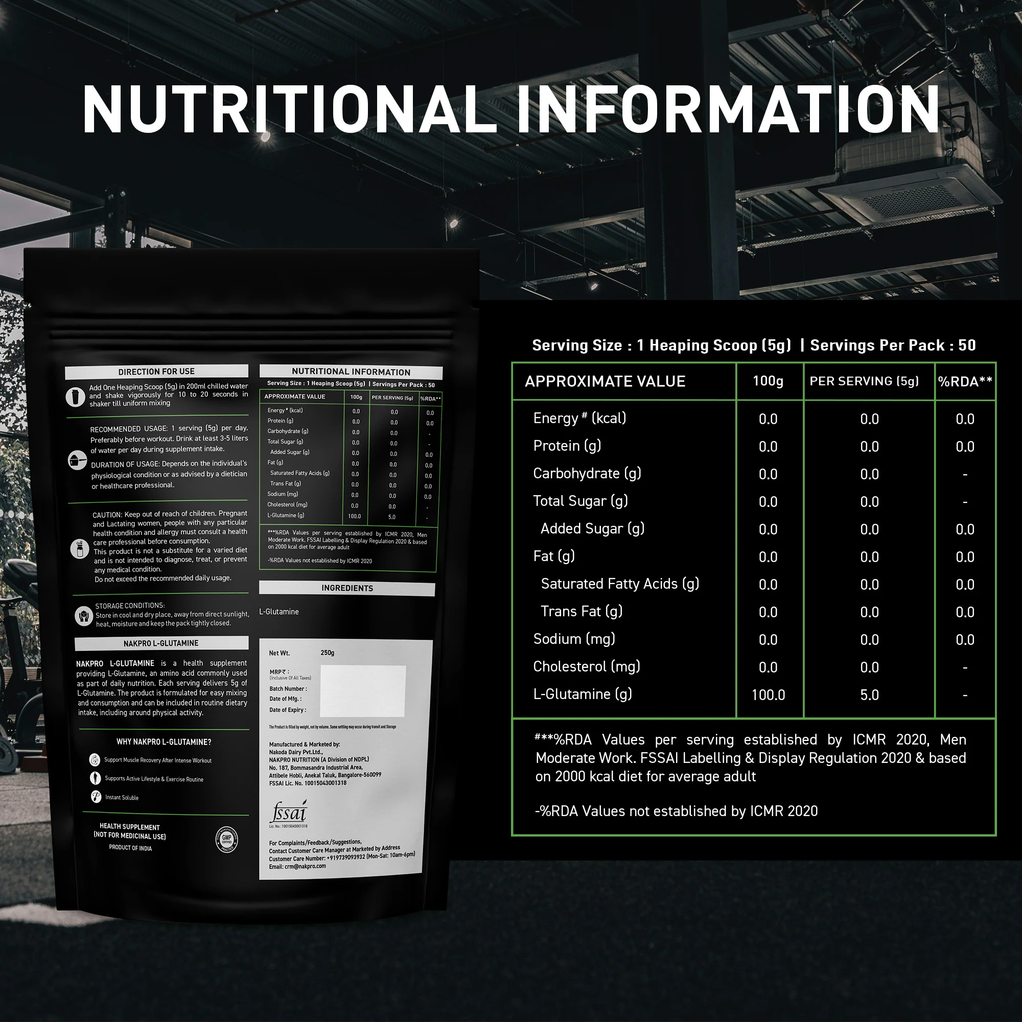 Nakpro L-Glutamine | Amino Acid for Muscle Recovery & Growth - Image 134