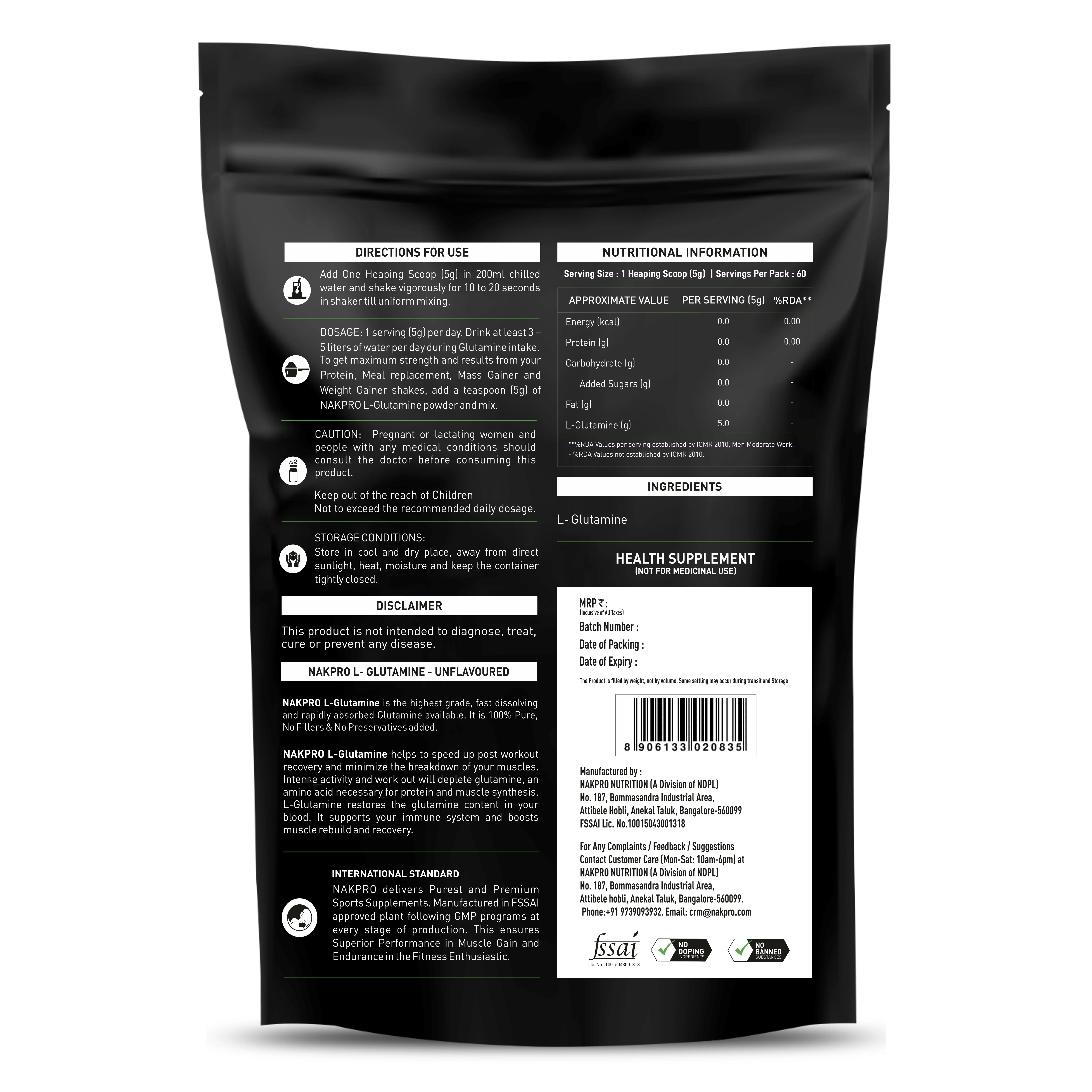 Nakpro L-Glutamine | Amino Acid for Muscle Recovery & Growth - Image 4